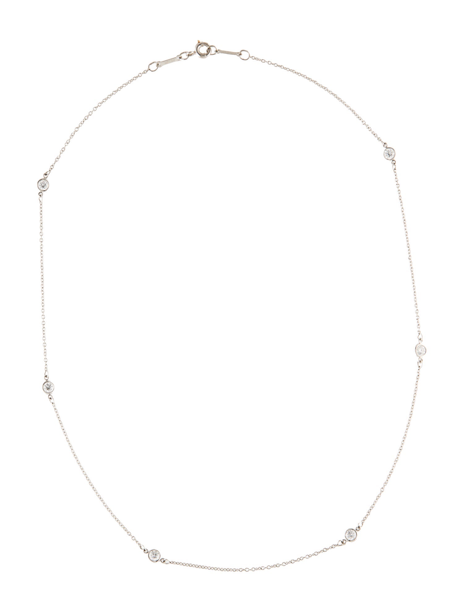 Tiffany & Co. Vintage Platinum Diamonds by the Yard Diamond Station Necklace