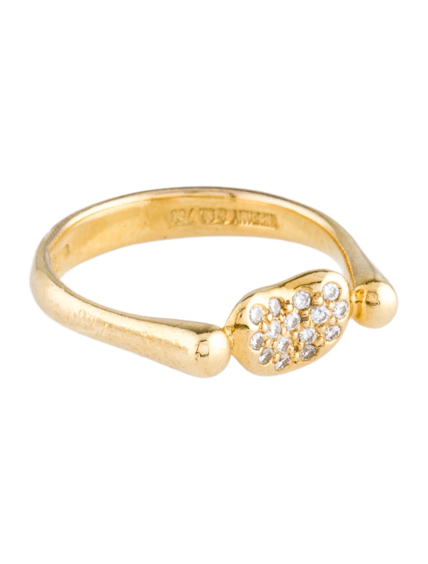 Tiffany & Co. Vintage 18K Diamond Bean Ring