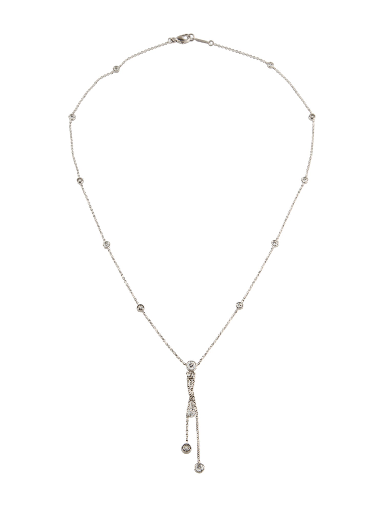 Tiffany & Co. Platinum Diamonds By The Yard Lavalier Necklace