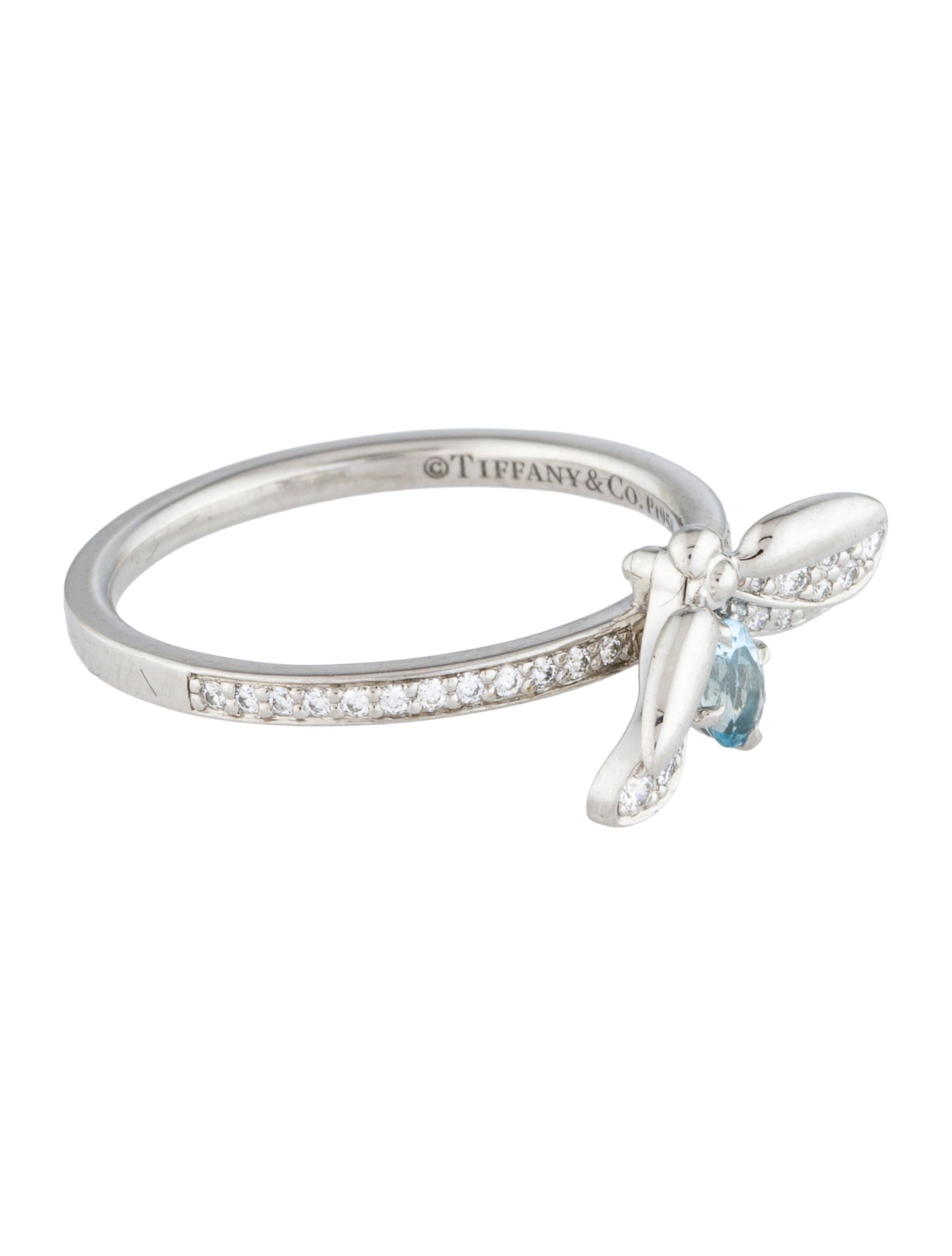 Tiffany & Co. Platinum Aquamarine & Diamond Cocktail Ring