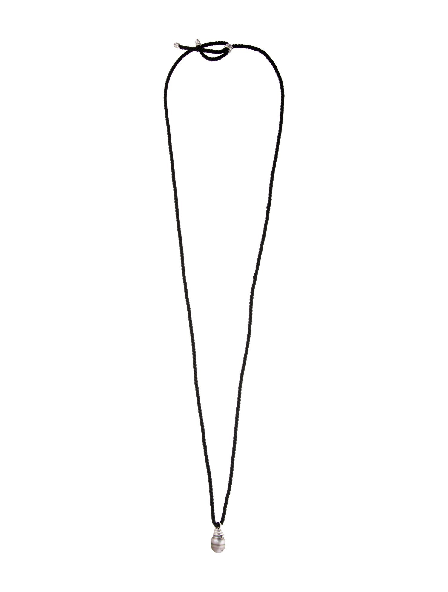 Tiffany & Co. 18K Pearl Cord Bolo Necklace