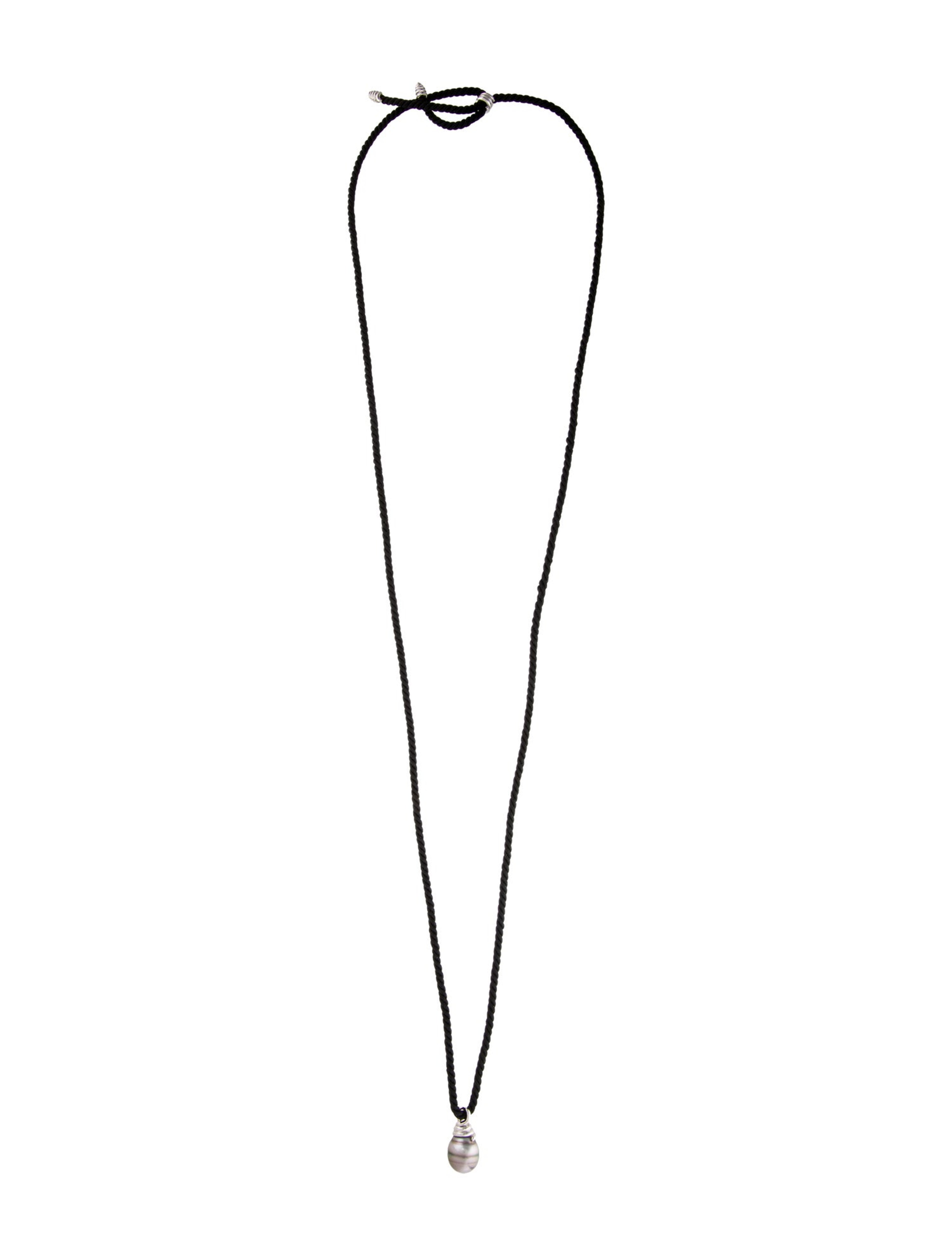18K Pearl Cord Bolo Necklace