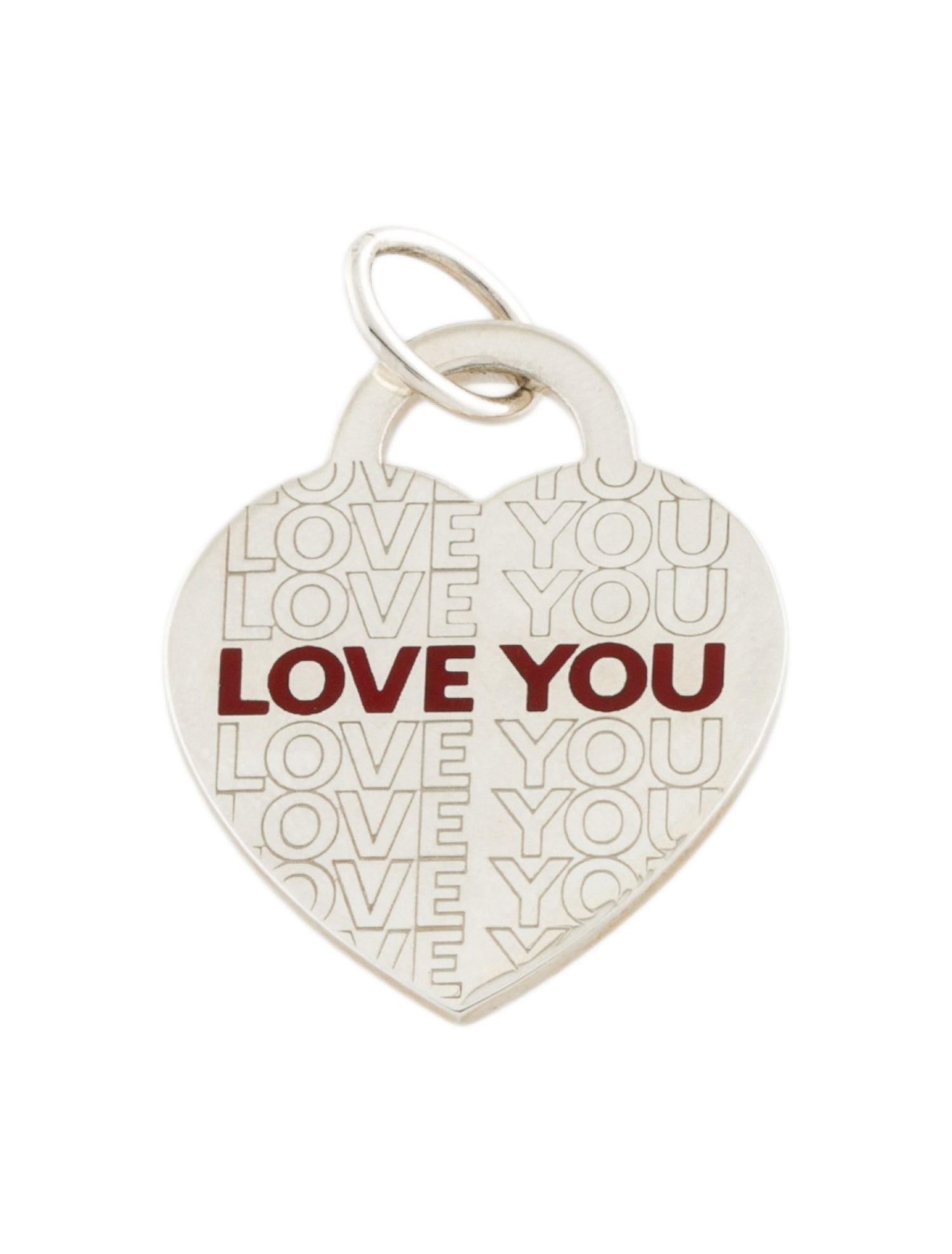 Tiffany & Co. Enamel 'Love You' Heart Tag Pendant