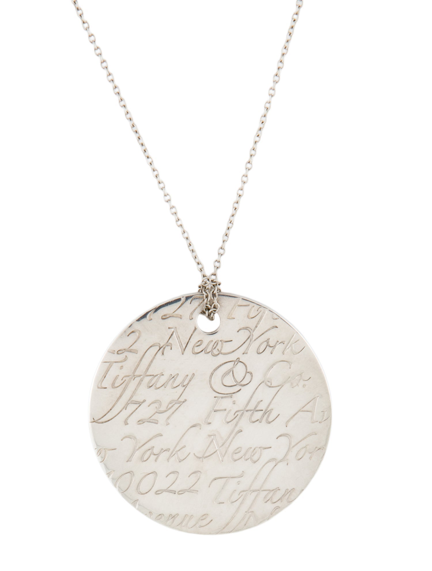 Tiffany & Co. Notes Round Wavy Pendant Necklace