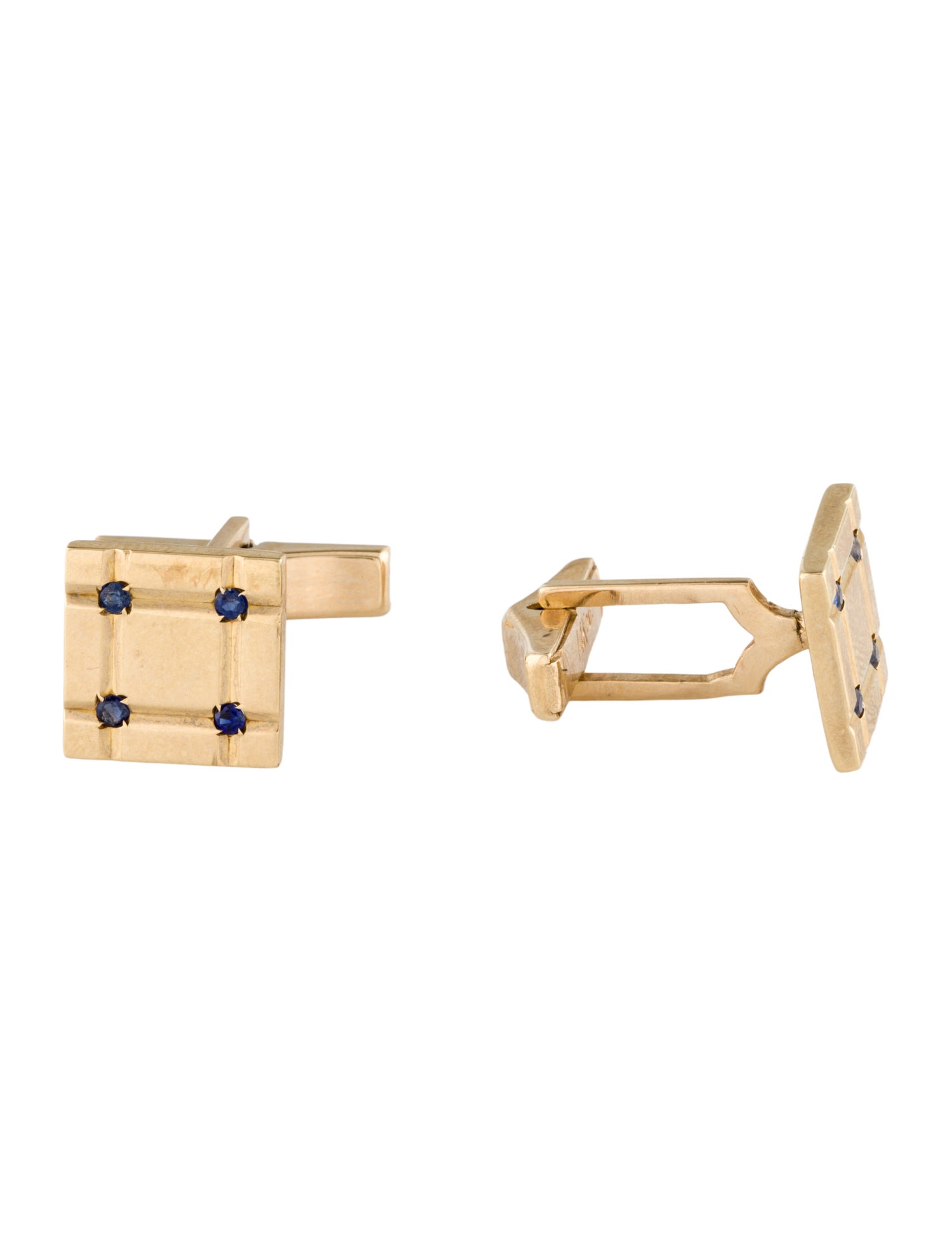 Tiffany & Co. Vintage 14K Sapphire Square Cufflinks