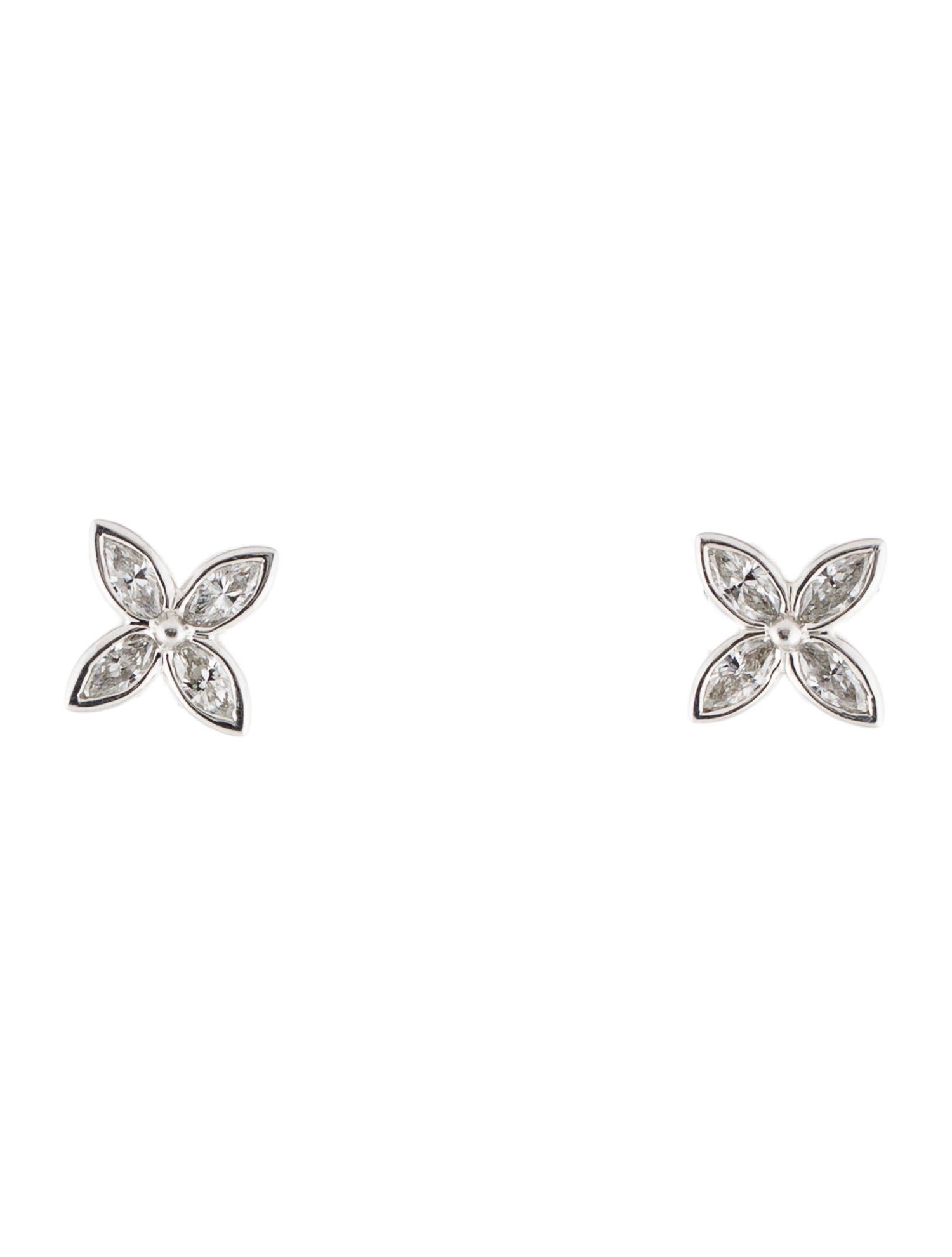 Tiffany & Co. Vintage Platinum Diamond Victoria Stud Earrings