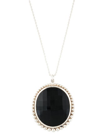 Tiffany & Co. Onyx Ziegfeld Oval Pendant Necklace