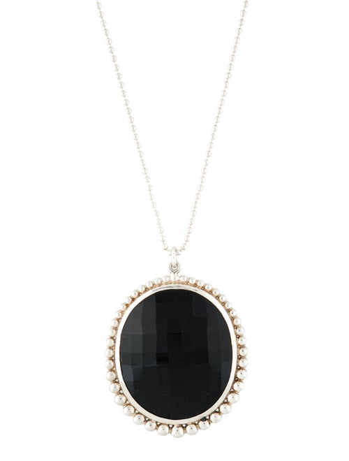 Tiffany & Co. Onyx Ziegfeld Oval Pendant Necklace