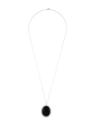 Tiffany & Co. Onyx Ziegfeld Oval Pendant Necklace