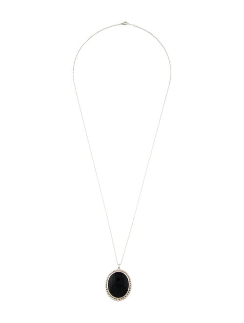 Tiffany & Co. Onyx Ziegfeld Oval Pendant Necklace