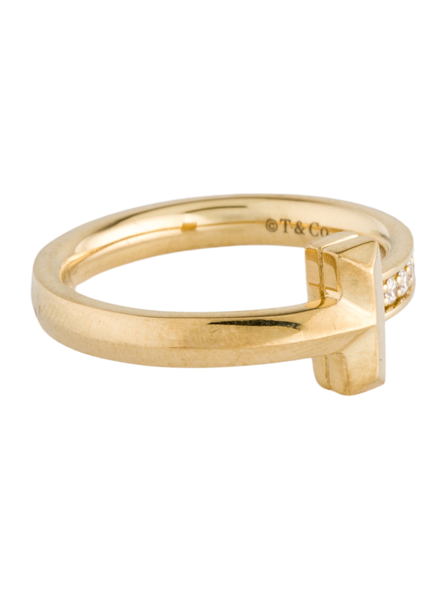 Tiffany & Co. 18K Diamond T1 Ring