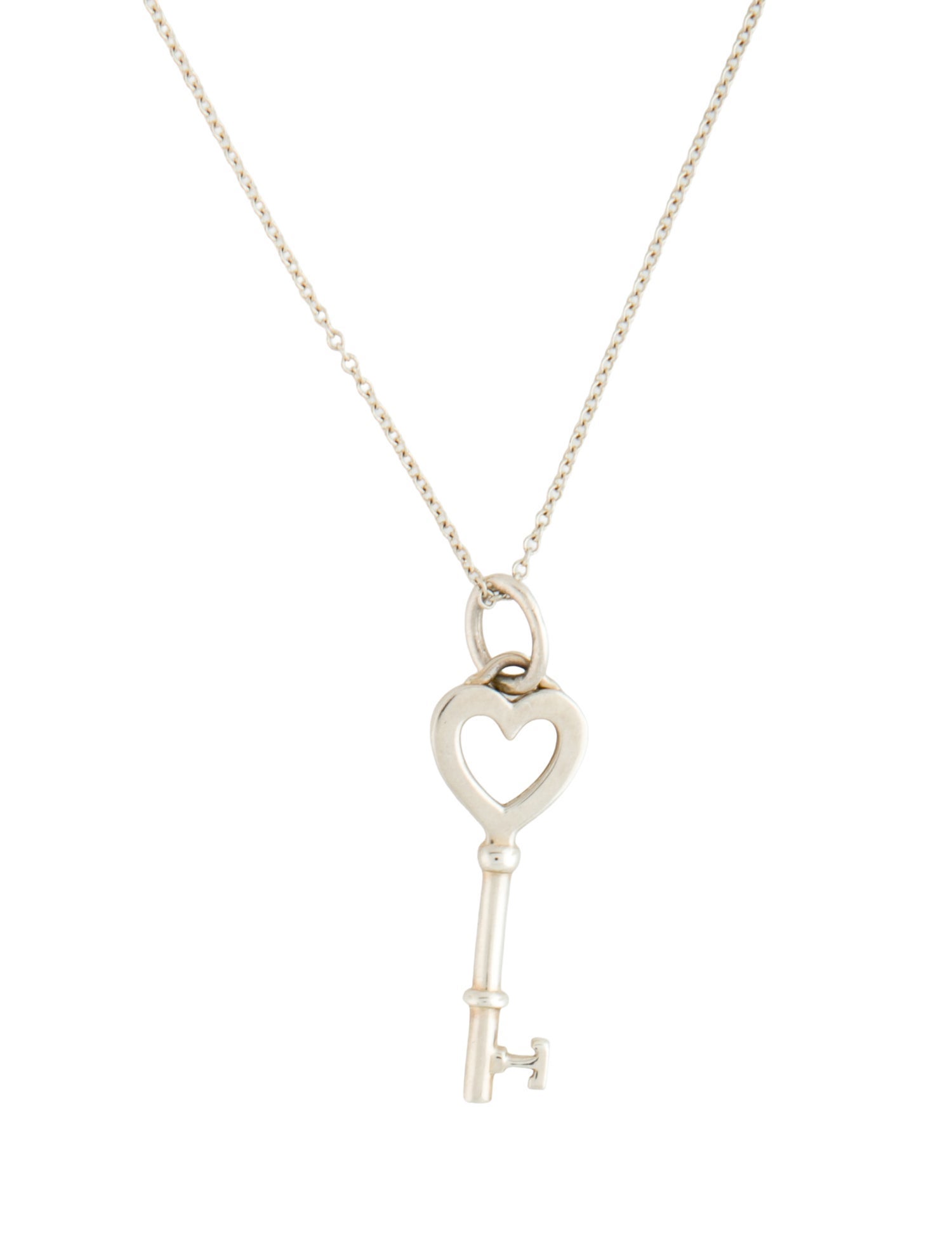 Tiffany & Co. Mini Heart Key Pendant Necklace