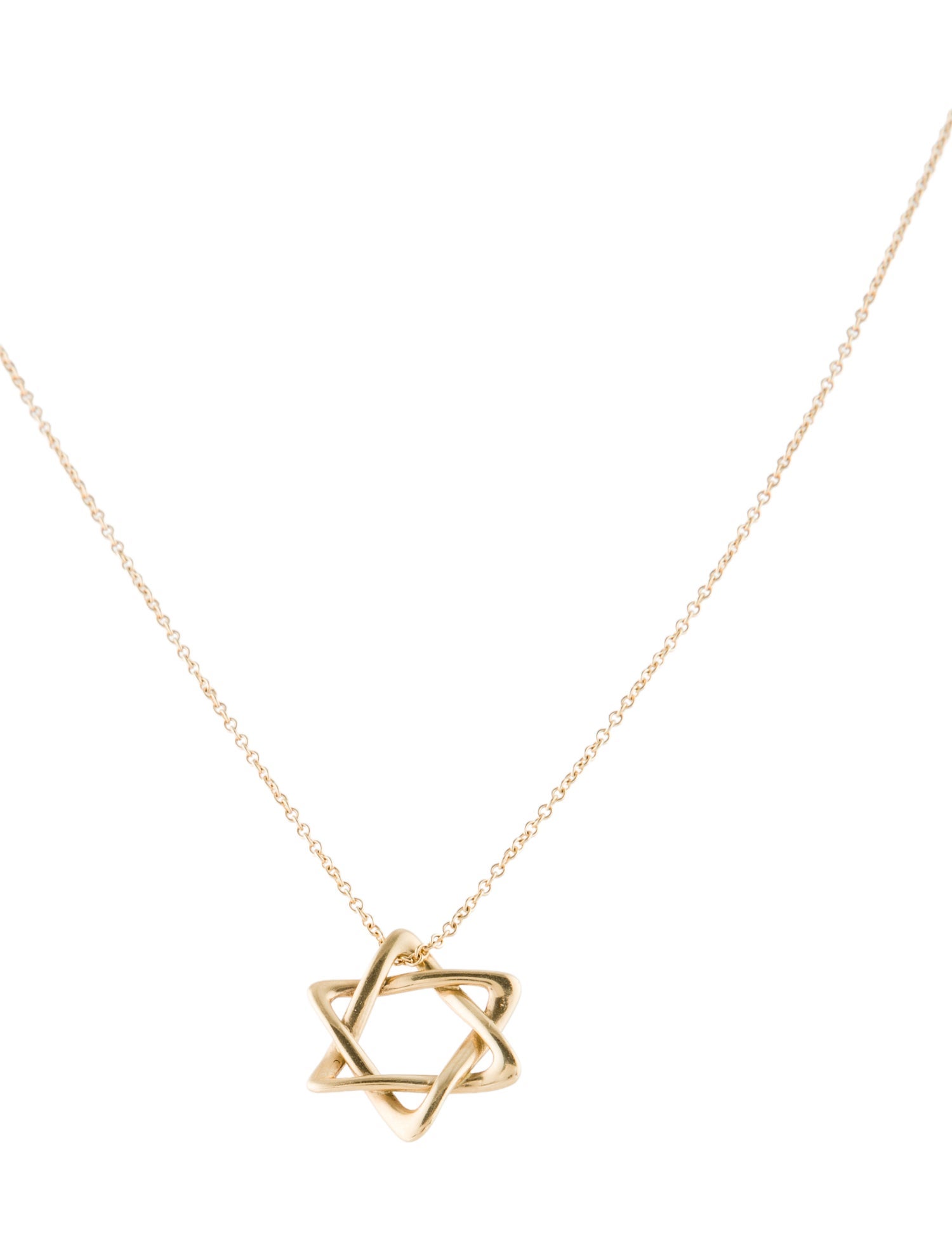 Tiffany & Co. 18K Star of David Pendant Necklace