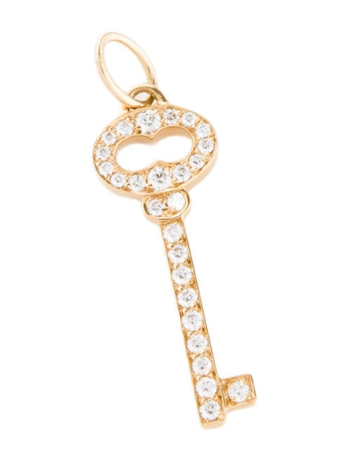 Tiffany & Co. 18K Diamond Oval Key Pendant