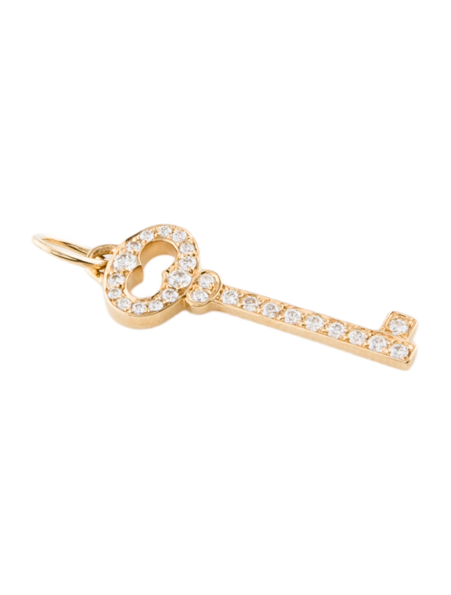Tiffany & Co. 18K Diamond Oval Key Pendant
