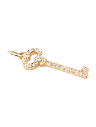 Tiffany & Co. 18K Diamond Oval Key Pendant