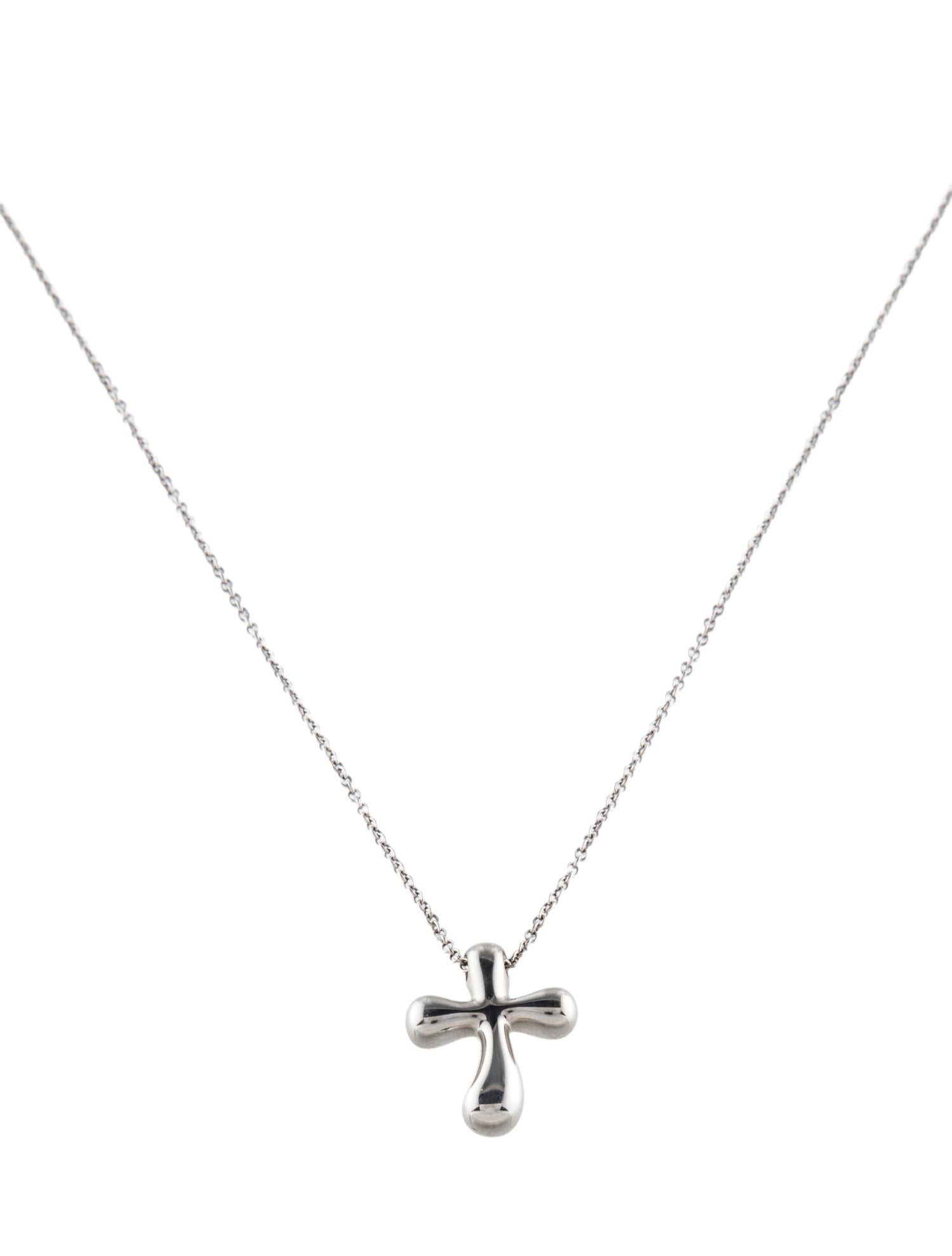 Tiffany & Co. Platinum Sapphire Cross Pendant Necklace
