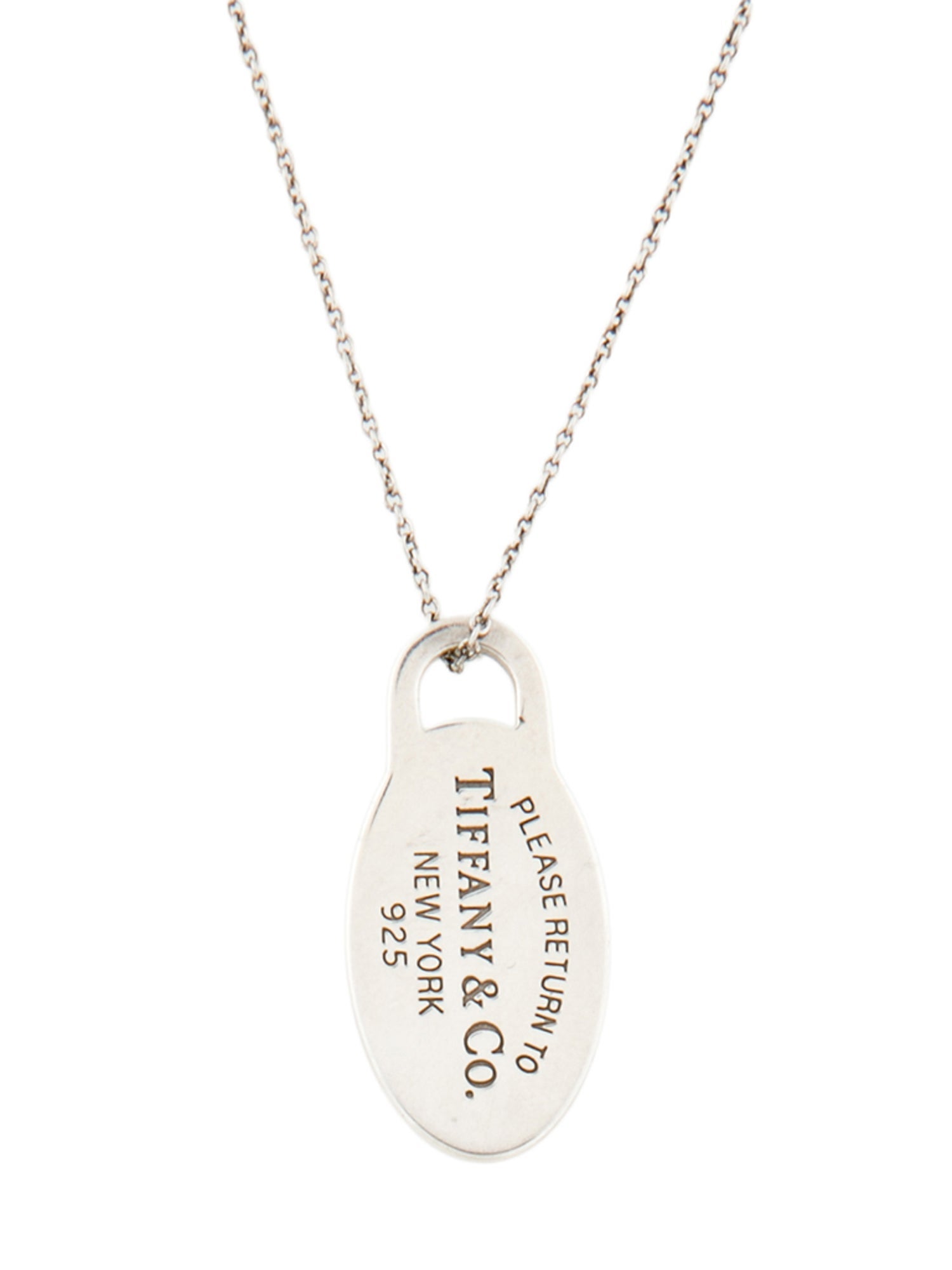 Tiffany & Co. Oval Tag Pendant Necklace