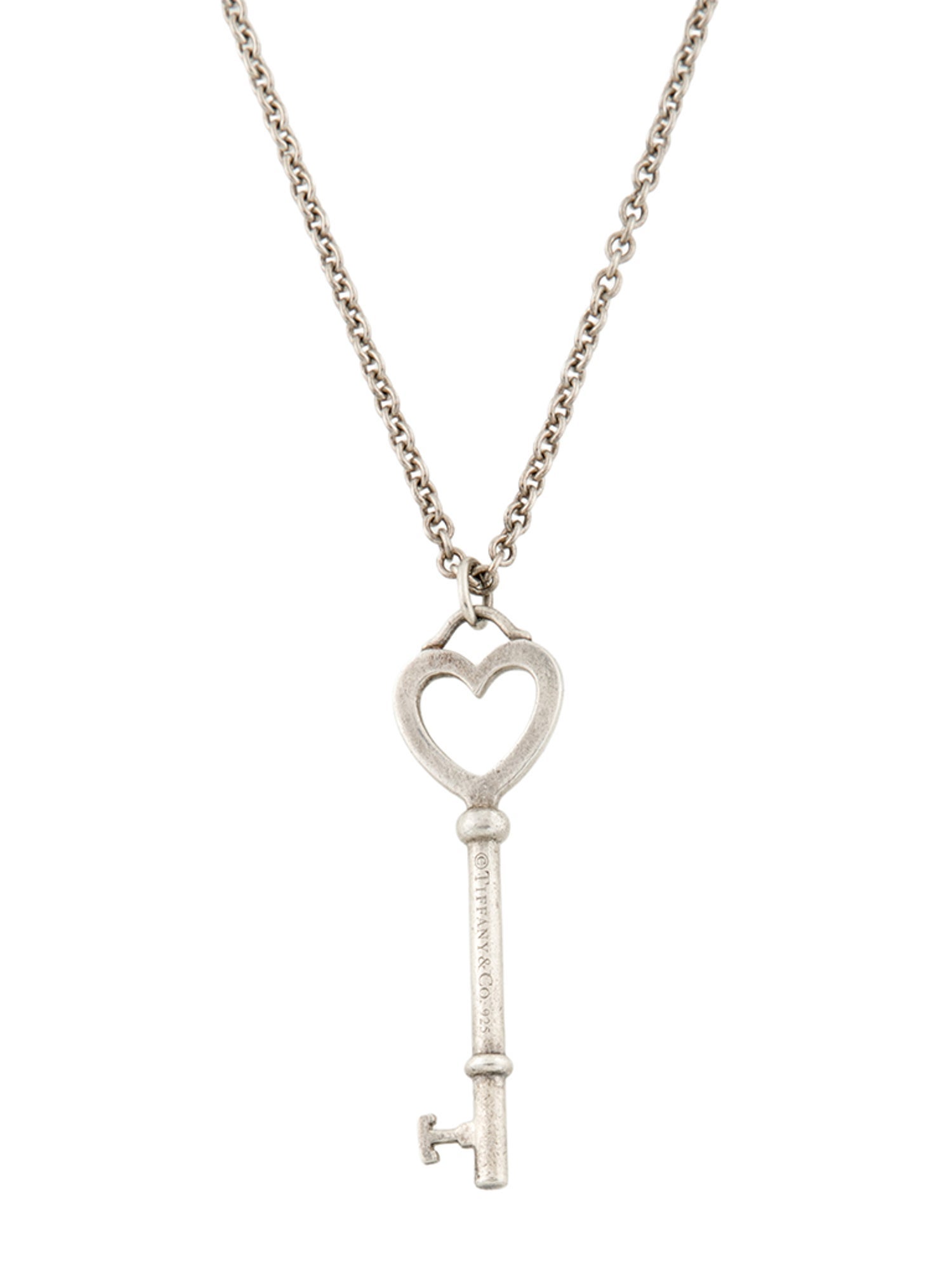 Tiffany & Co. Large Heart Key Pendant Necklace