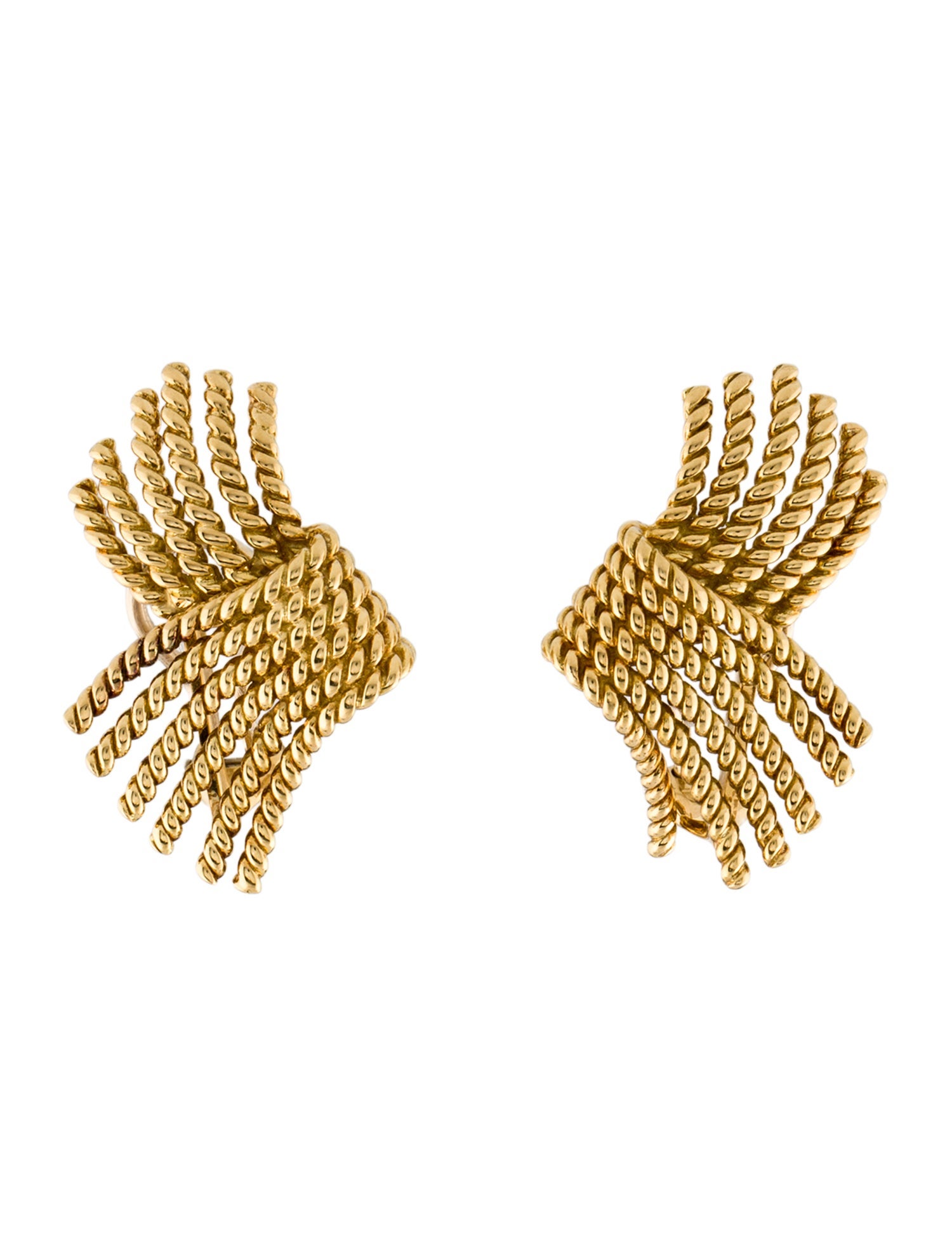 Tiffany & Co. 18K Schlumberger V Rope Earrings