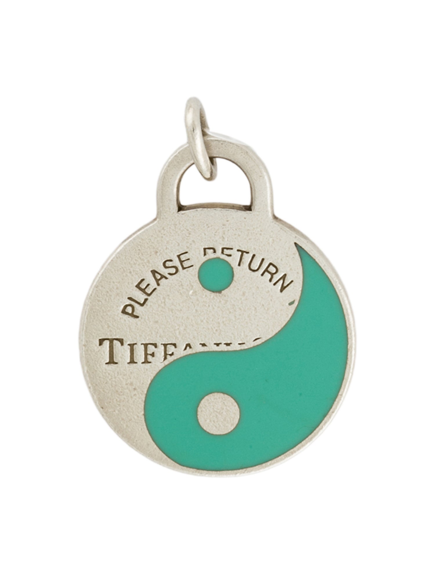 Tiffany & Co. Enamel Yin & Yang Graphic Tag Charm Pendant