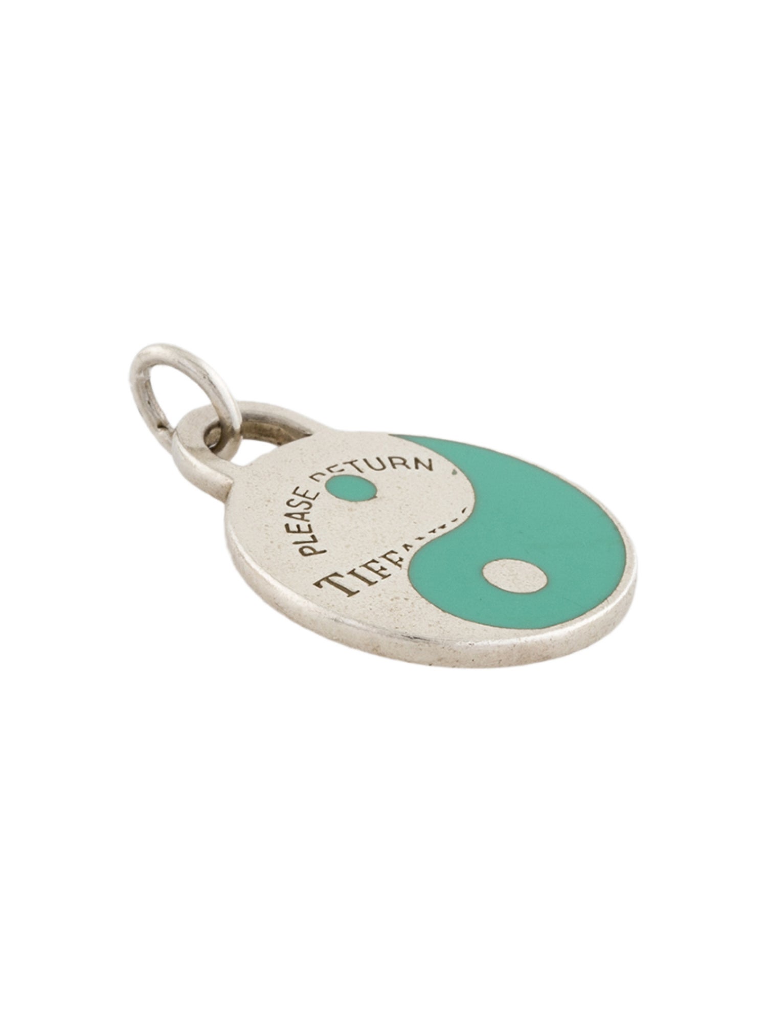 Tiffany & Co. Enamel Yin & Yang Graphic Tag Charm Pendant