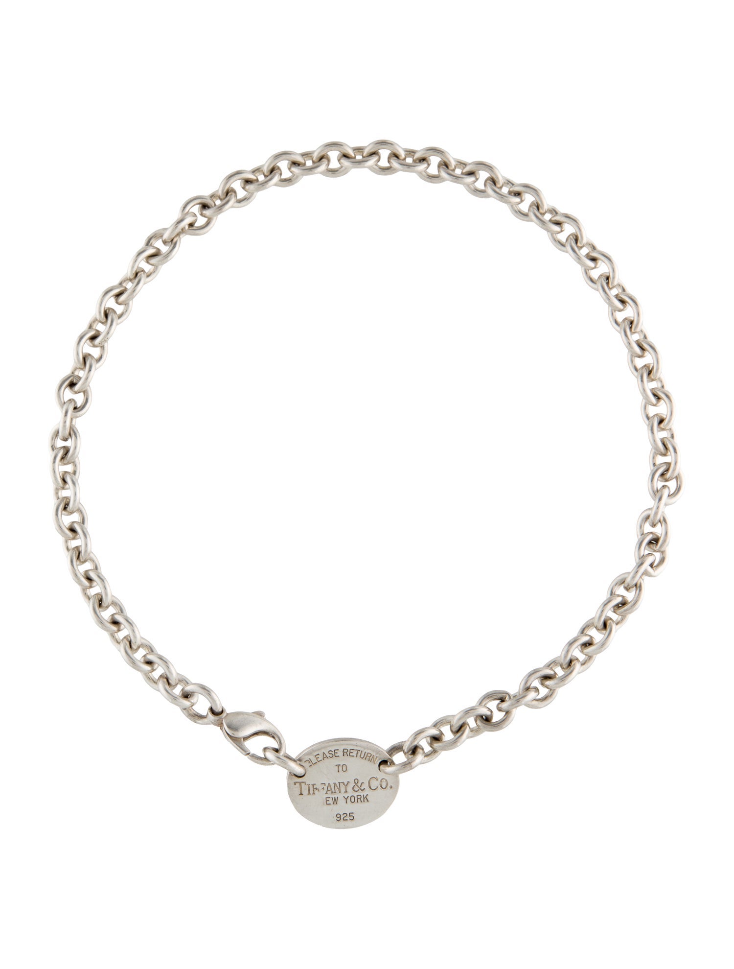 Tiffany & Co. Oval Tag Pendant Necklace