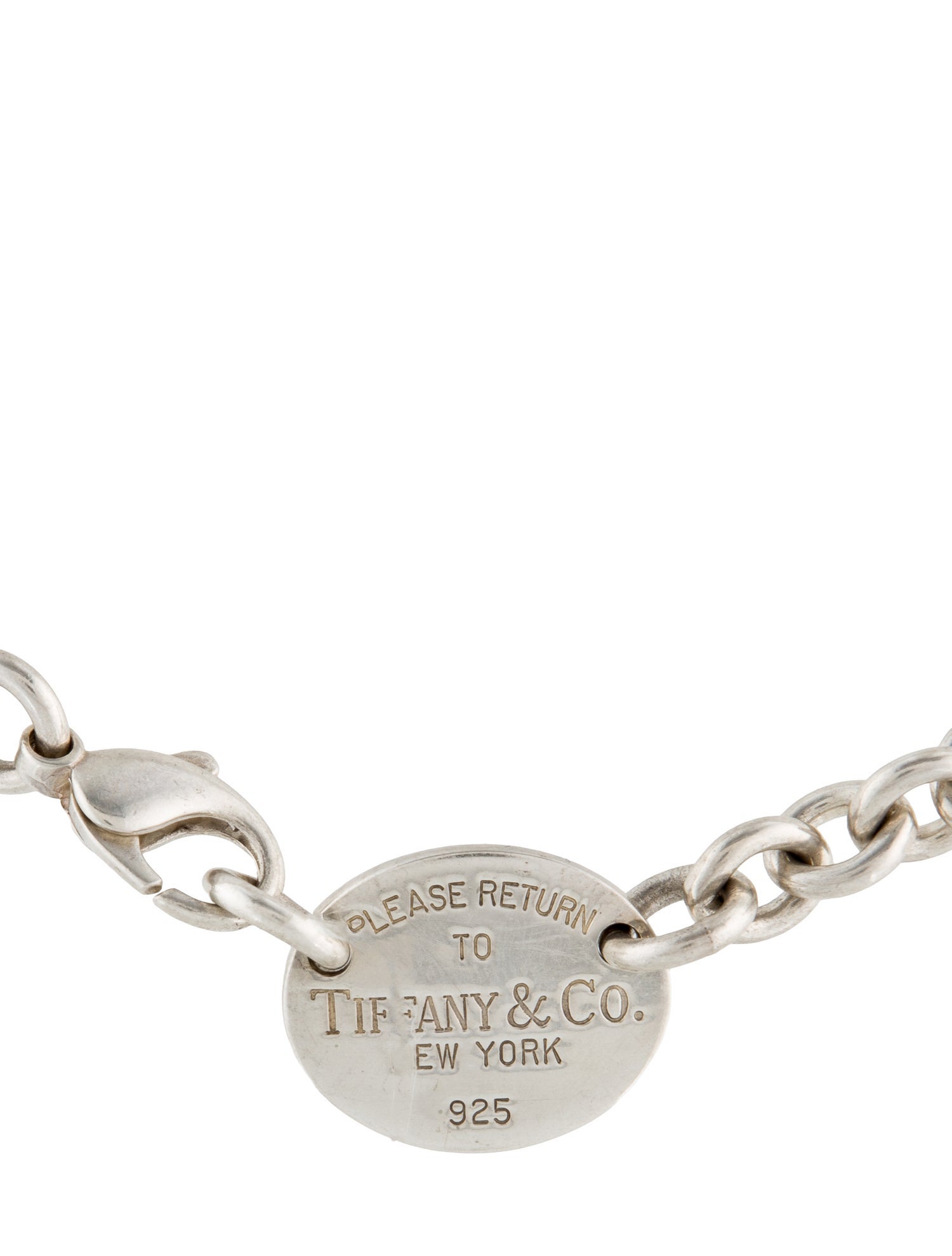 Tiffany & Co. Oval Tag Pendant Necklace