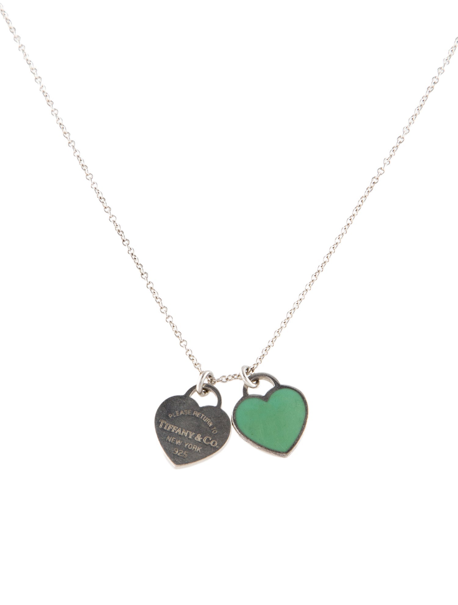Tiffany & Co. Mini Double Heart Tag Pendant Necklace