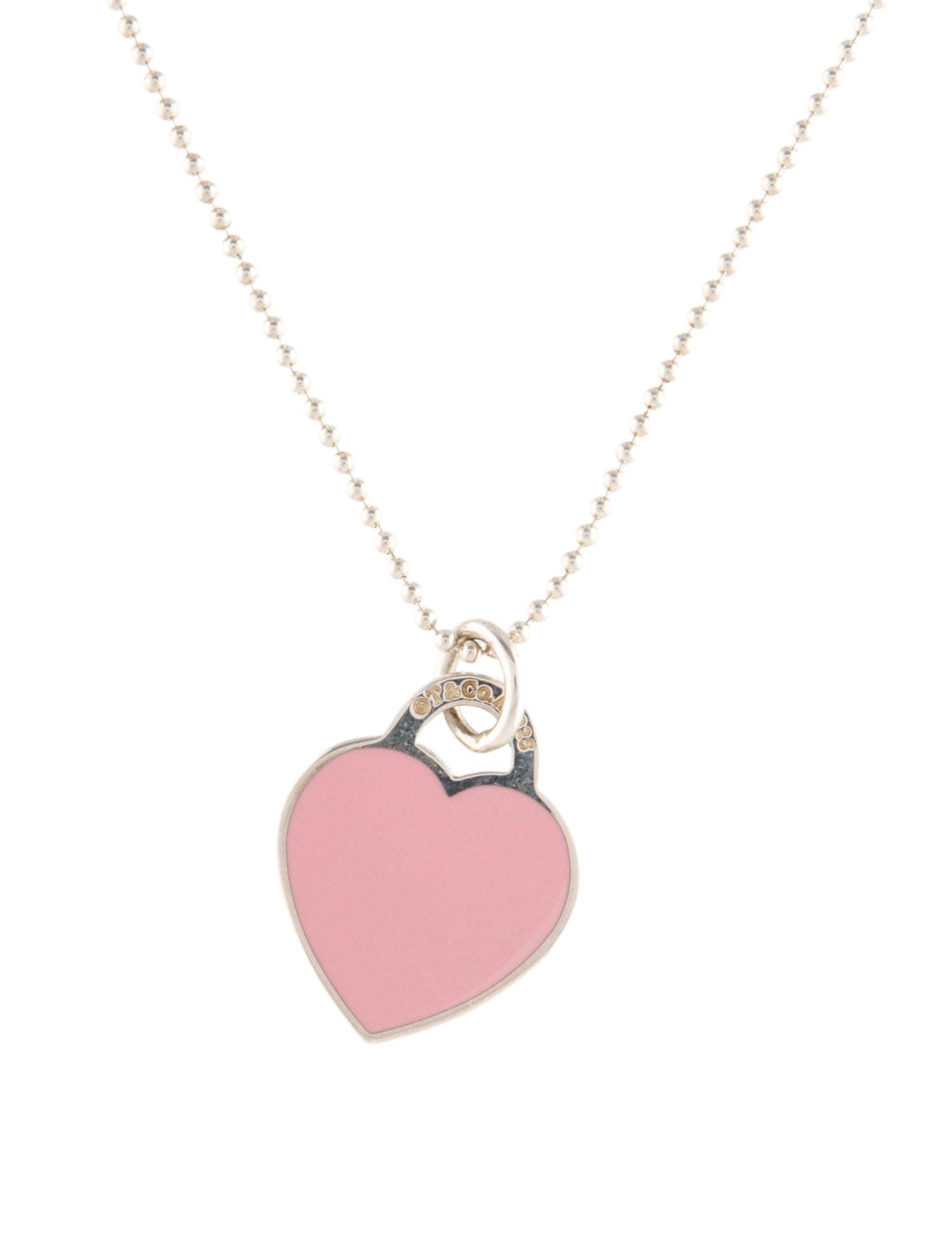 Tiffany & Co. Enamel Heart Tag Pendant Necklace