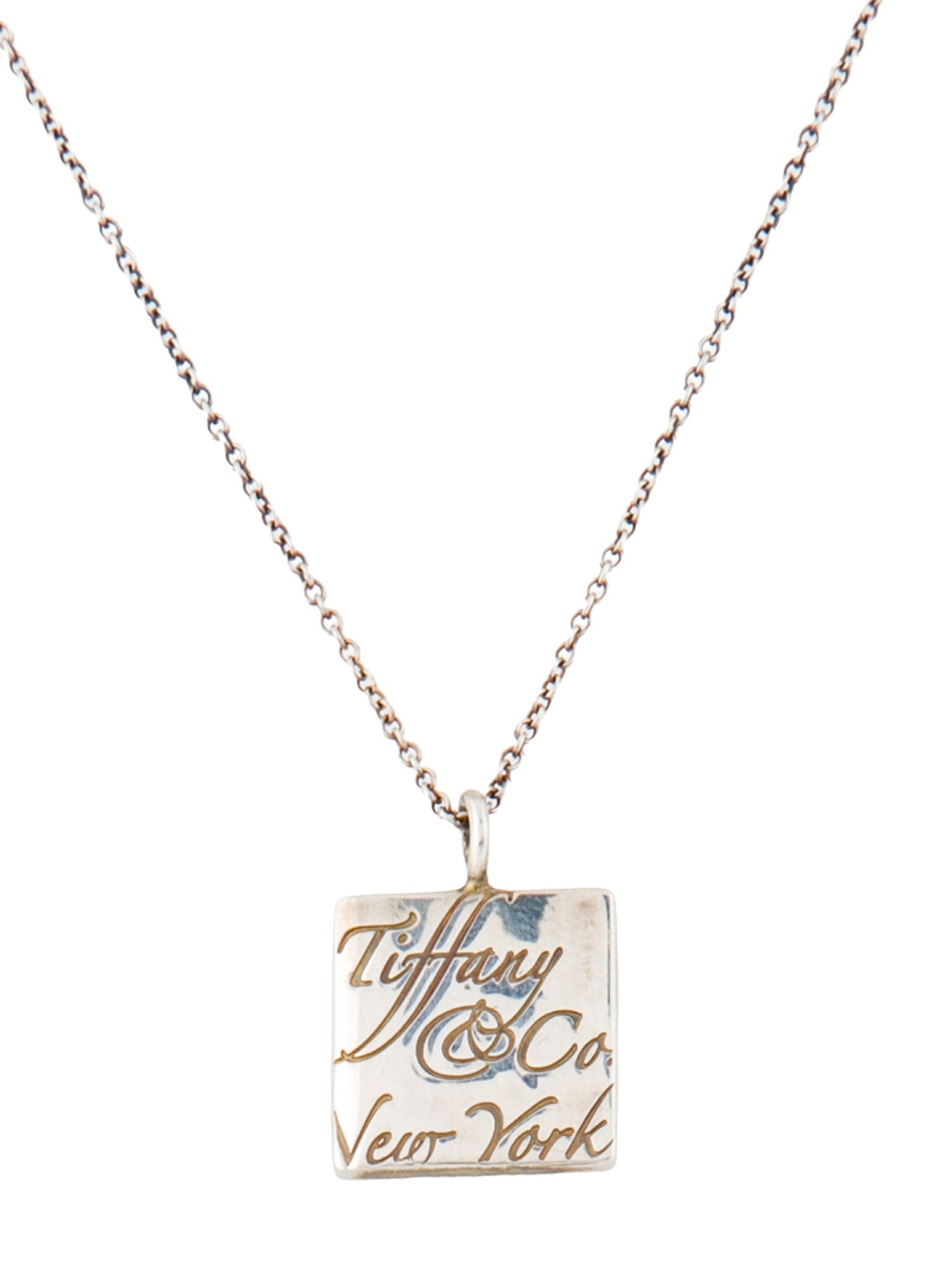 Tiffany & Co. Notes Square Pendant Necklace