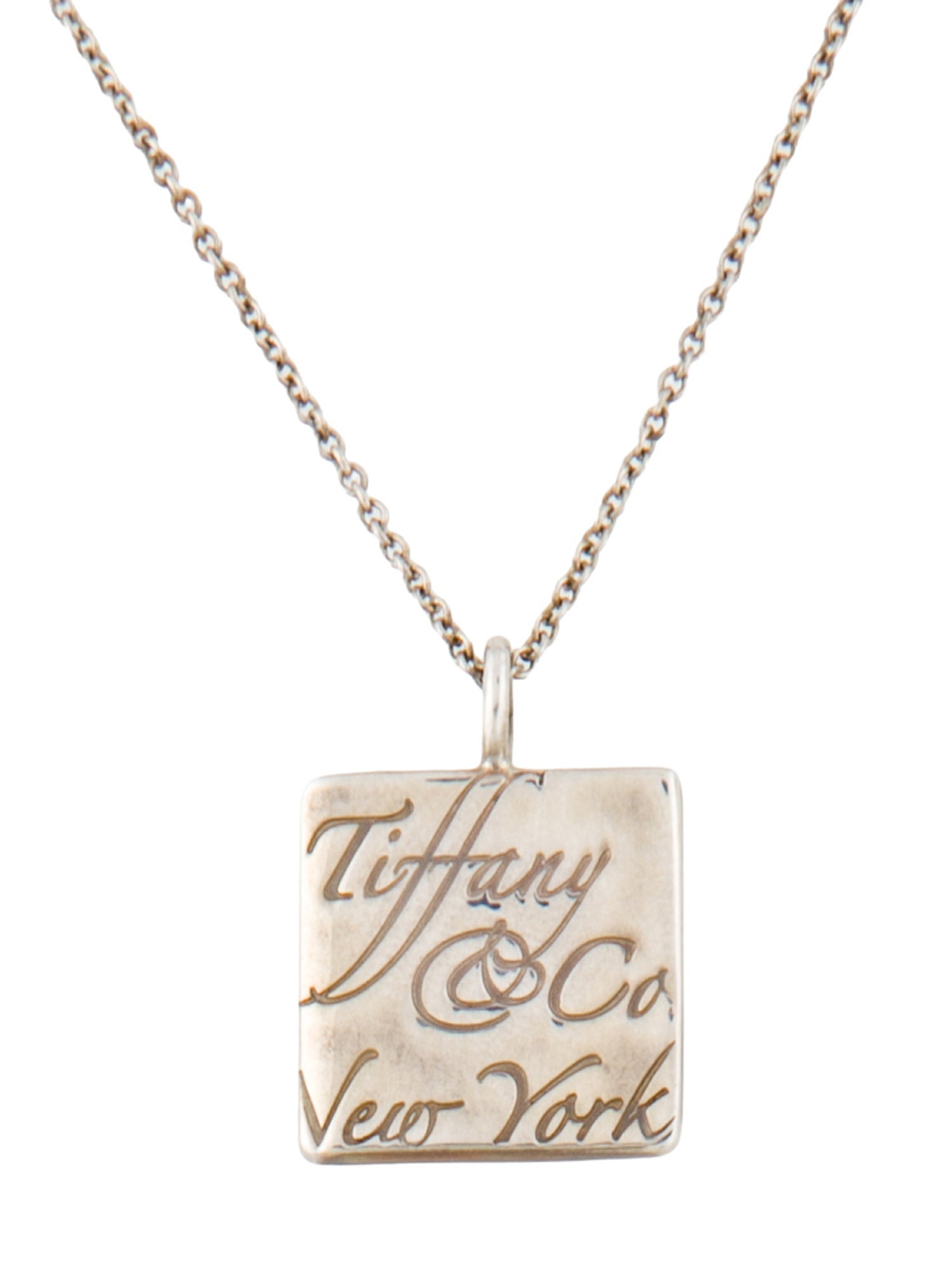 Tiffany & Co. Notes Square Pendant Necklace