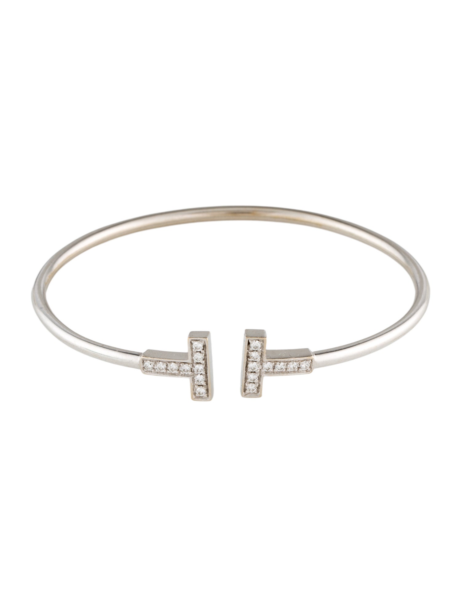 Tiffany & Co. 18K Diamond T Wire Bracelet