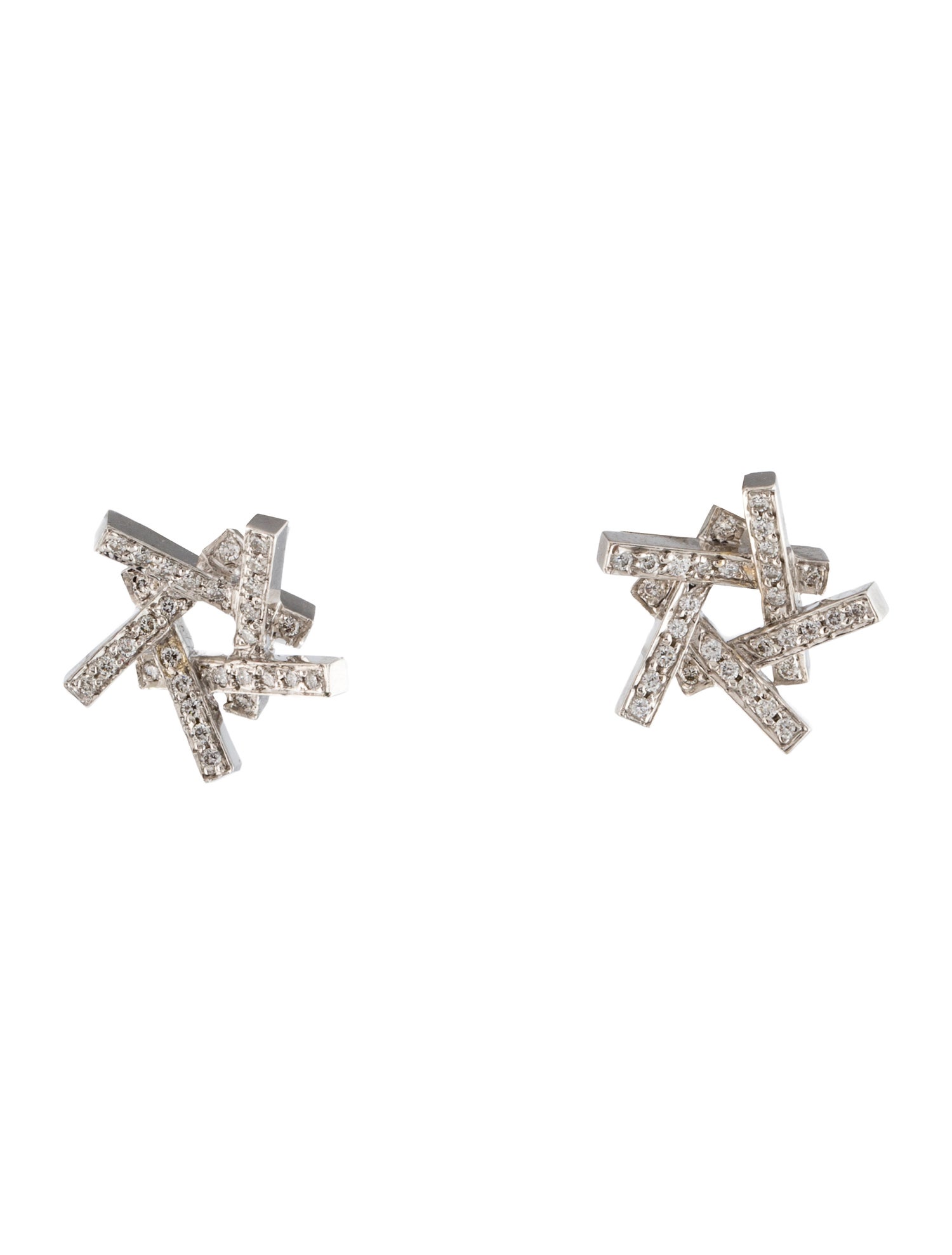 Tiffany & Co. 18K Diamond Frank Gehry Axis Stud Earrings