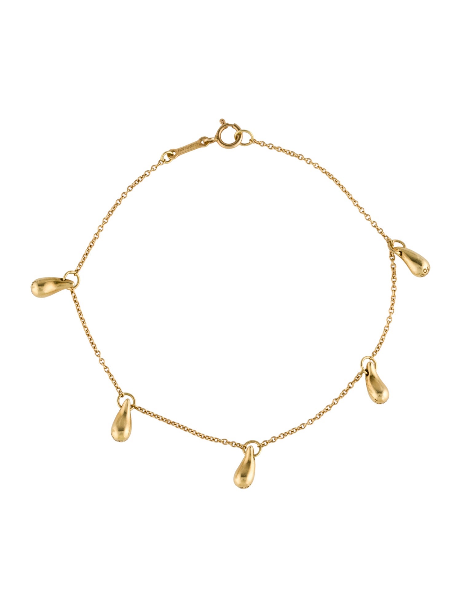 Tiffany & Co. Vintage 18K Five Teardrops Charm Bracelet