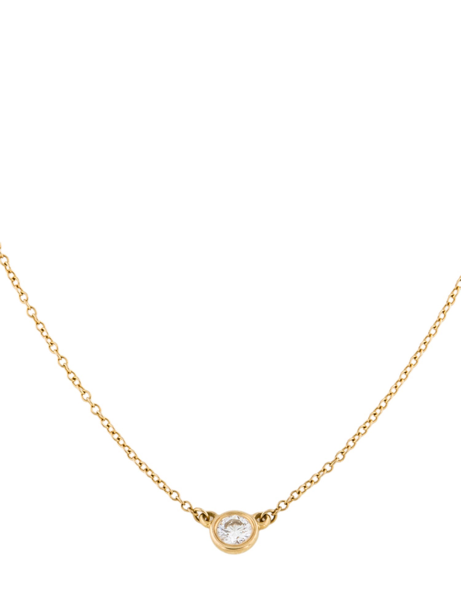 Tiffany & Co. 18K Diamonds by the Yard Single Diamond Pendant Necklace