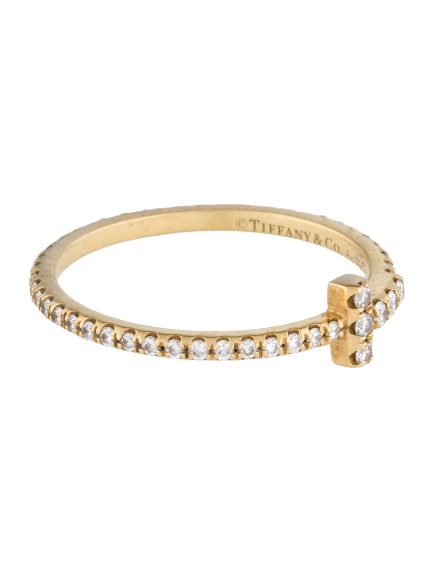 Tiffany & Co. 18K Diamond T Wire Band