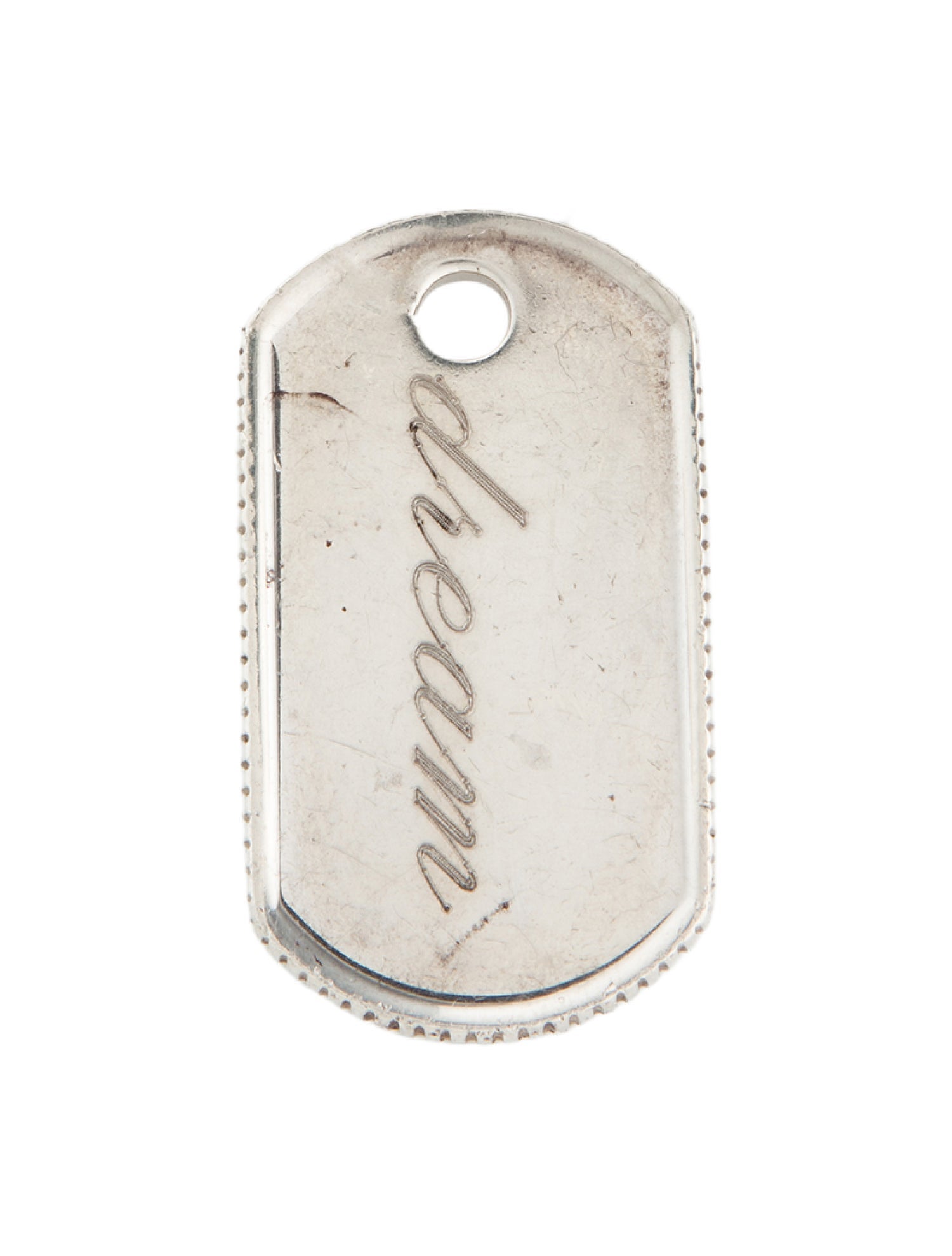 Tiffany & Co. Vintage Coin Edge Dog Tag Pendant