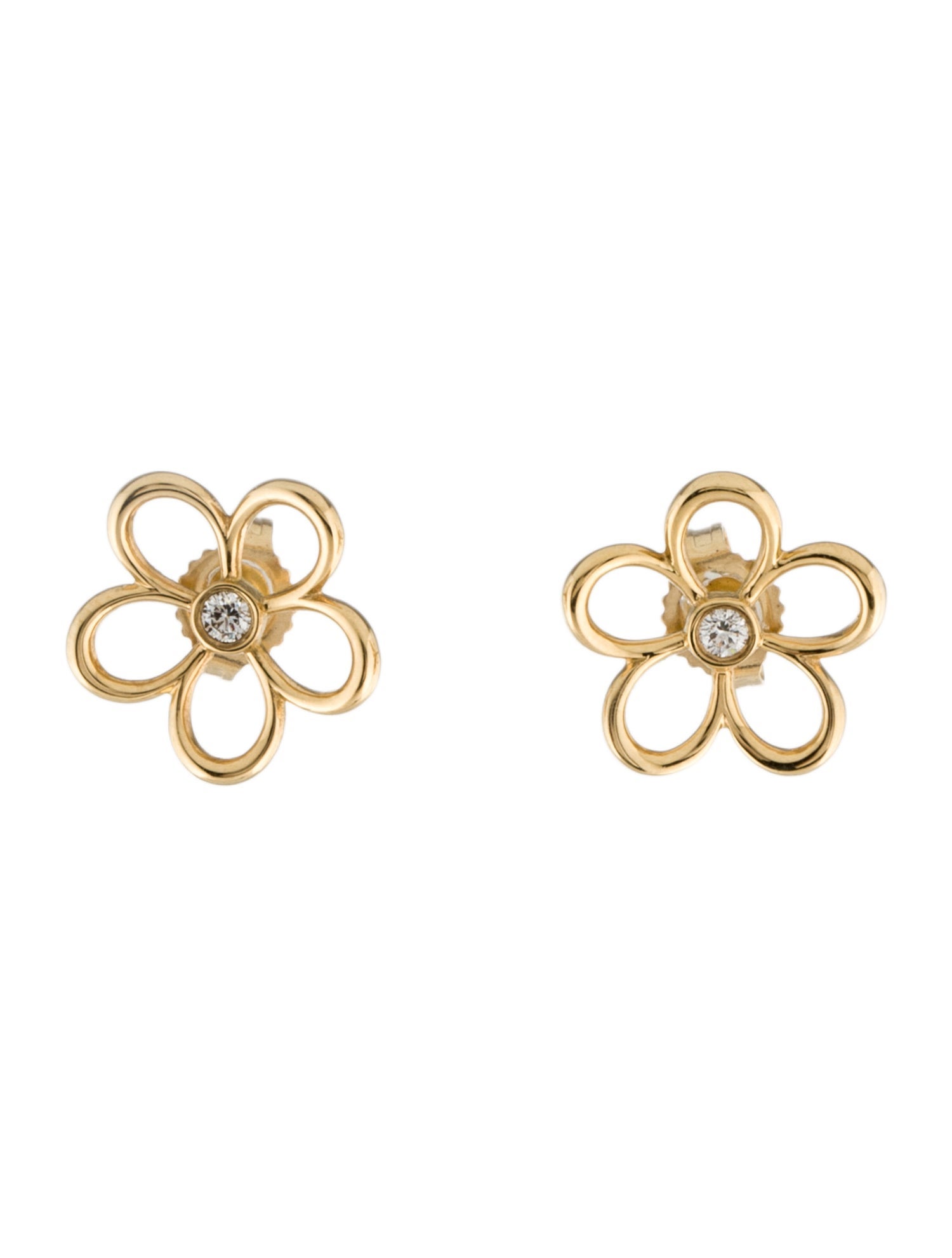 Tiffany & Co. 18K Diamond Flower Stud Earrings