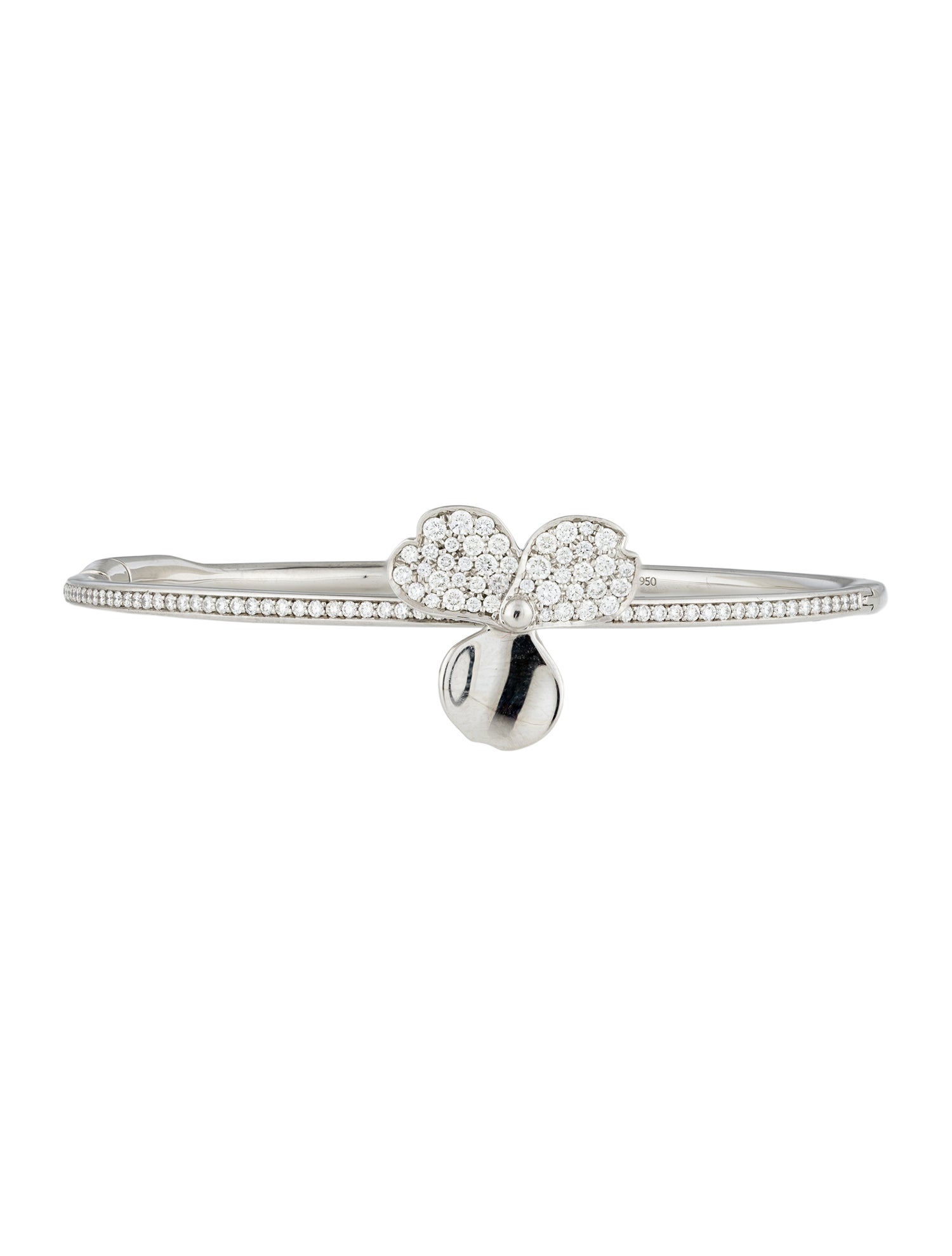 Tiffany & Co. Platinum Diamond Paper Flower Bangle Bracelet