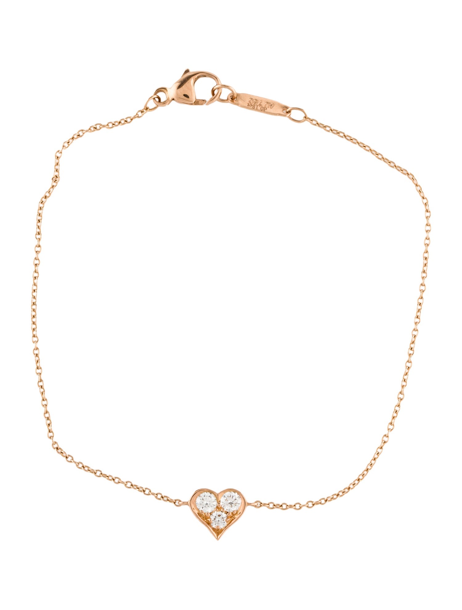 Tiffany & Co. 18K Diamond Heart Station Braceel