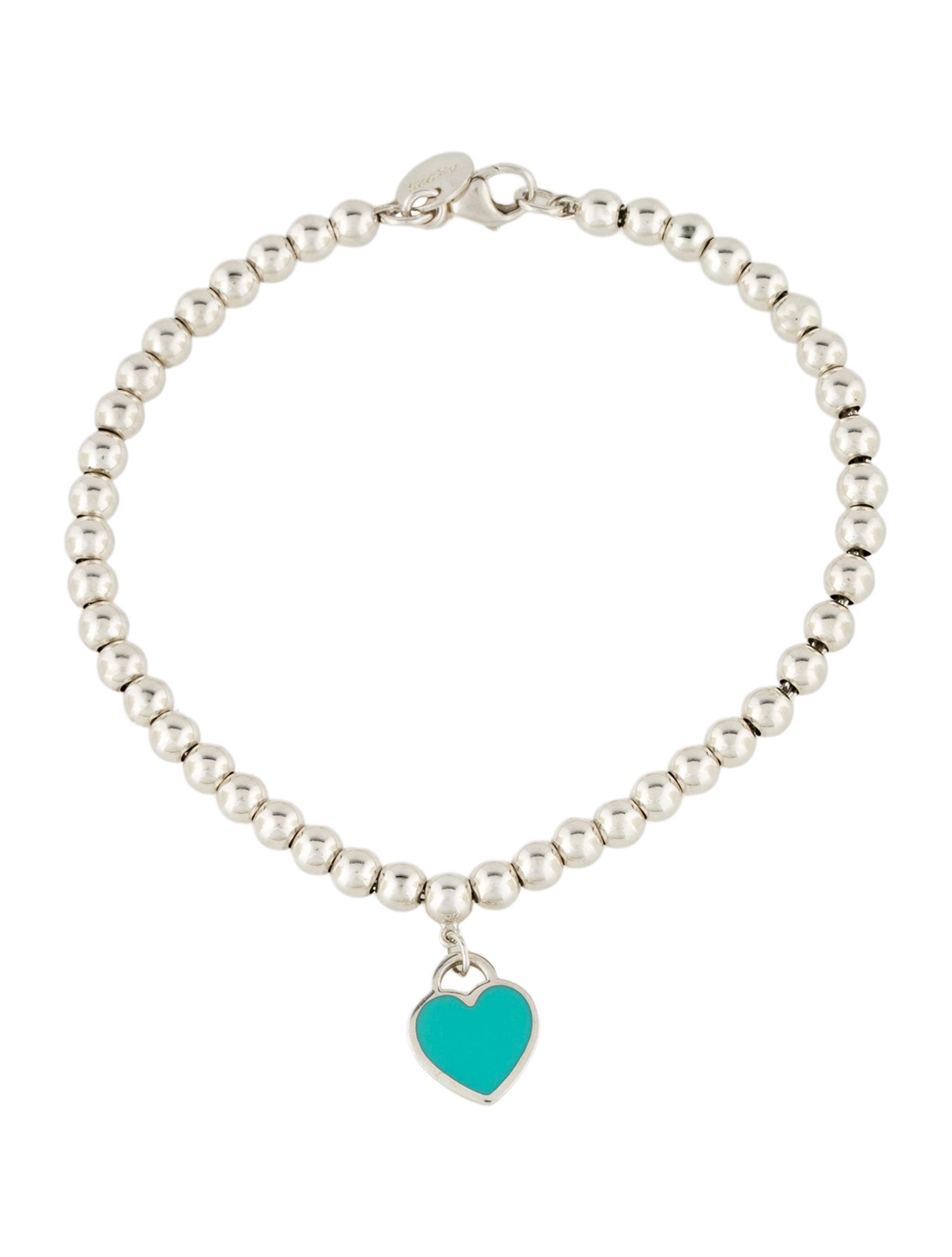 Tiffany & Co. Enamel Heart Tag Bead Bracelet