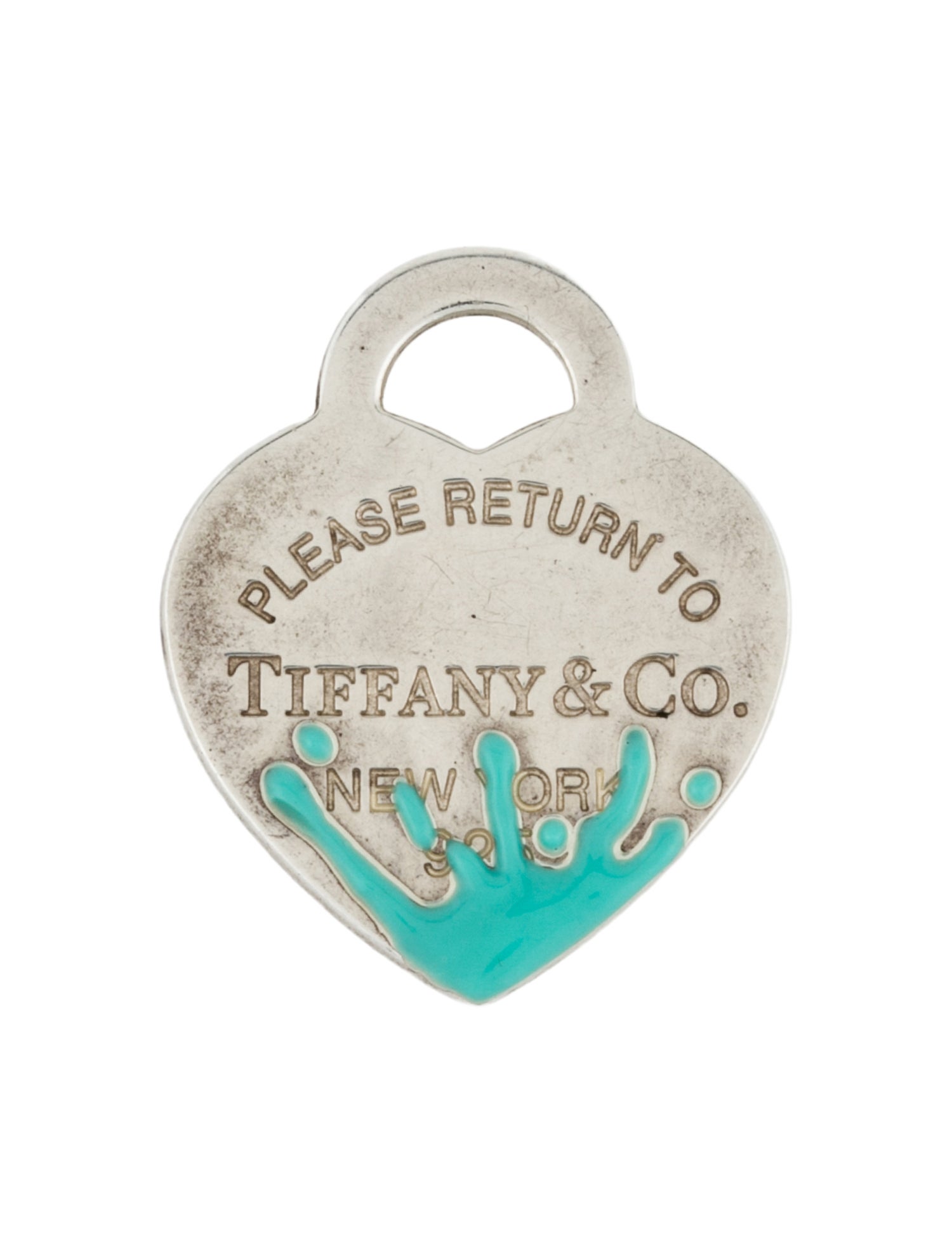 Tiffany & Co. Enamel Color Splash Heart Tag Charm