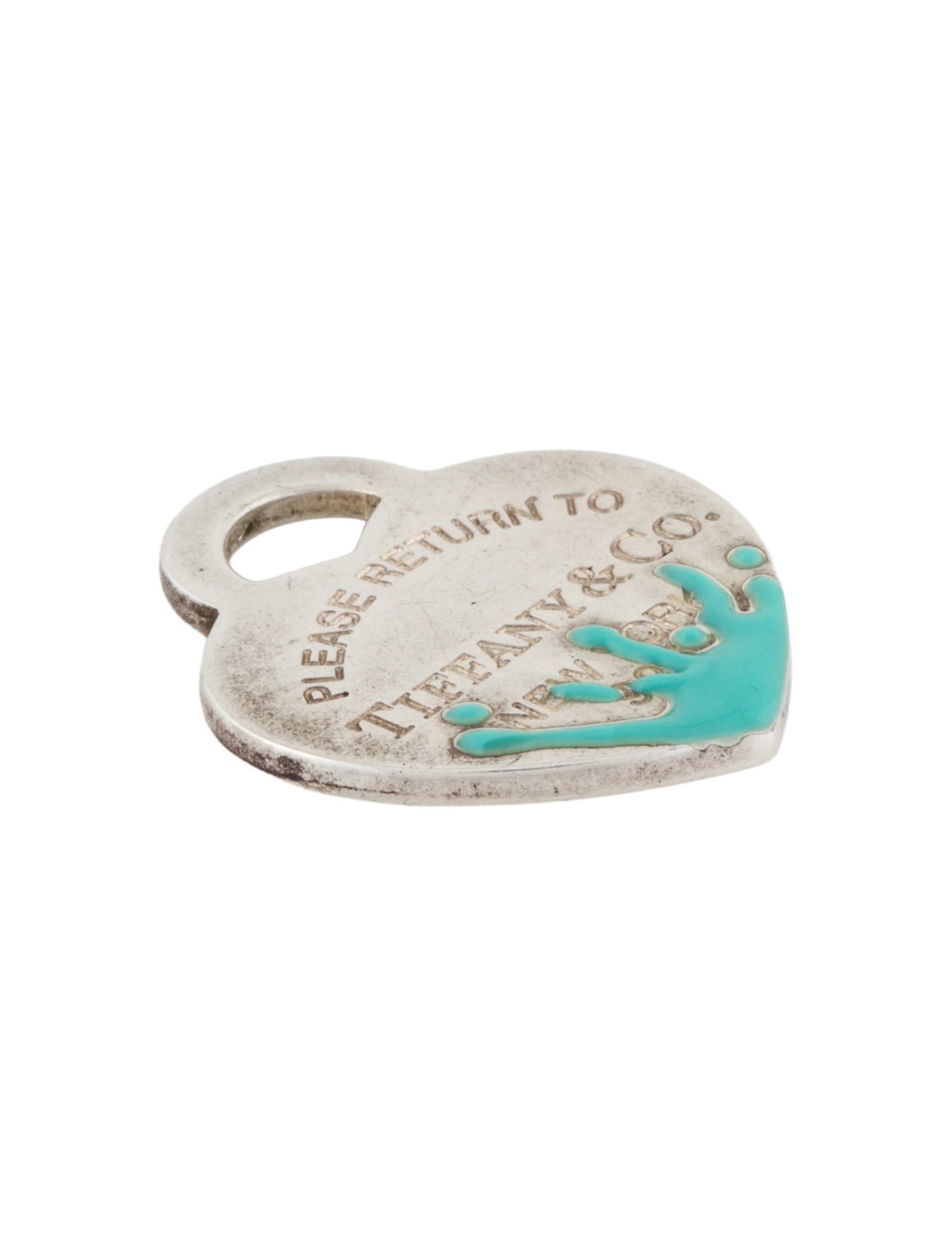 Tiffany & Co. Enamel Color Splash Heart Tag Charm