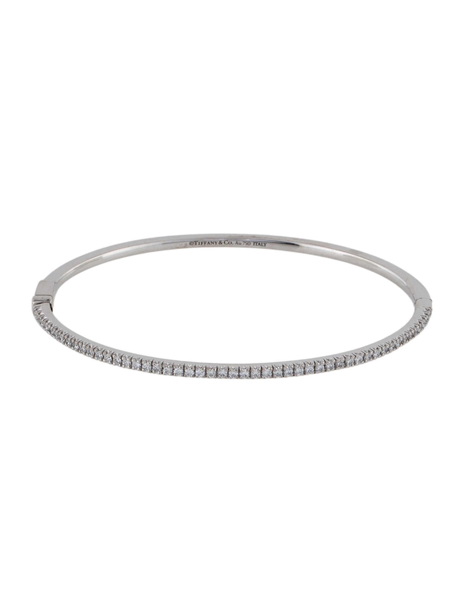 Tiffany & Co. 18K Diamond Metro Hinged Bangle