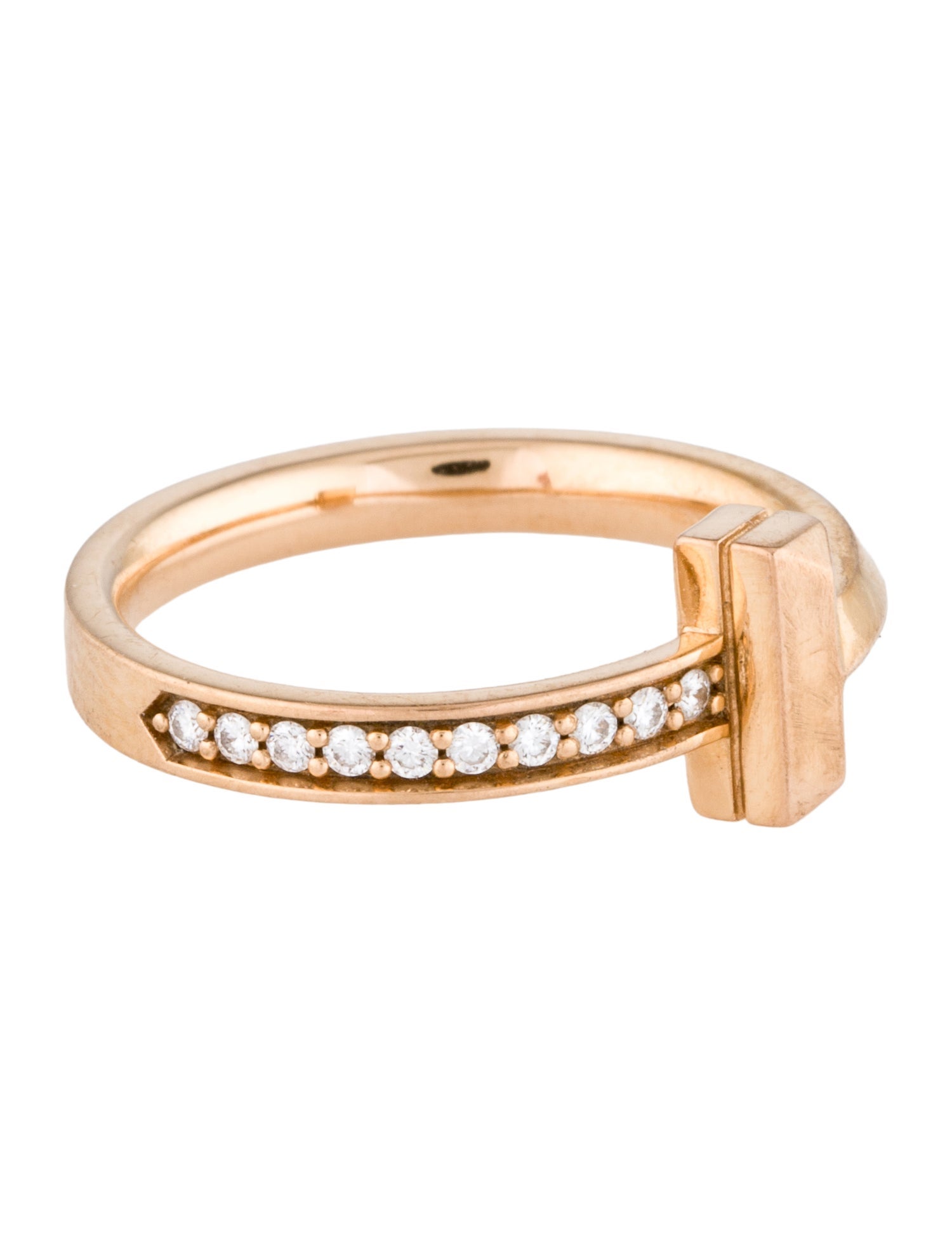 Tiffany & Co. 18K Diamond T1 Ring