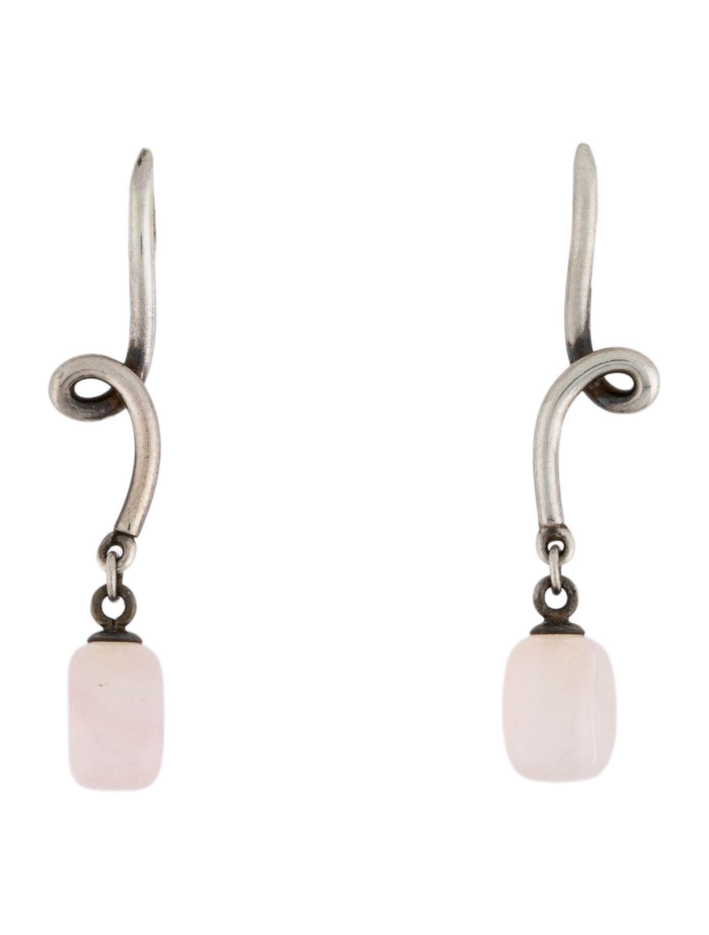 Tiffany & Co. Rose Quartz Twirl Drop Earrings