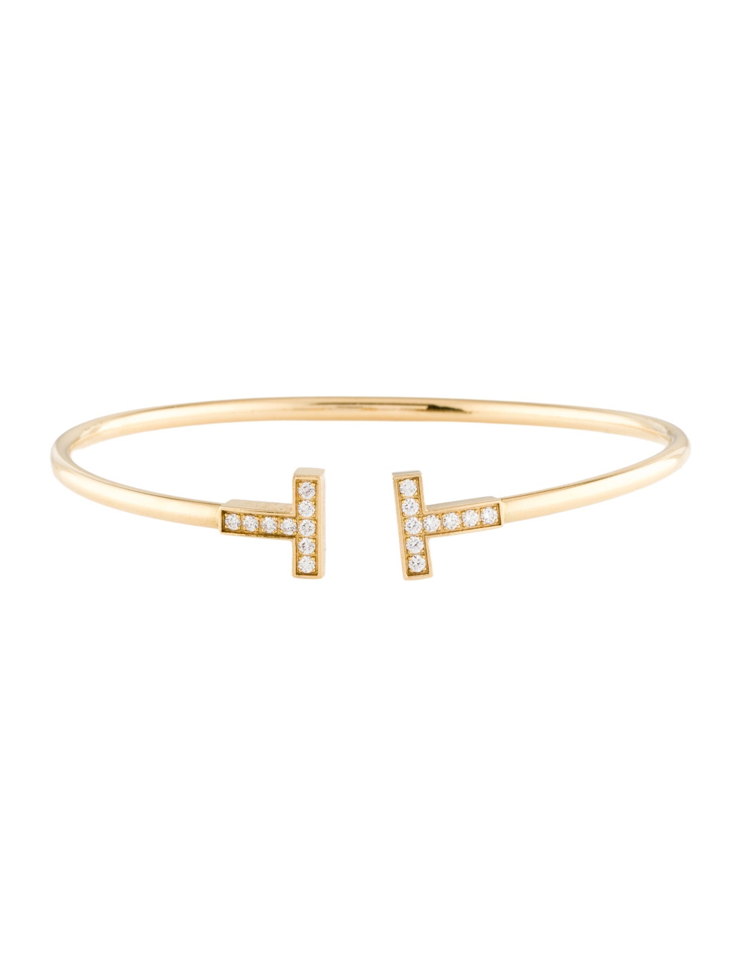 Tiffany & Co. 18K Diamond T Wire Bracelet