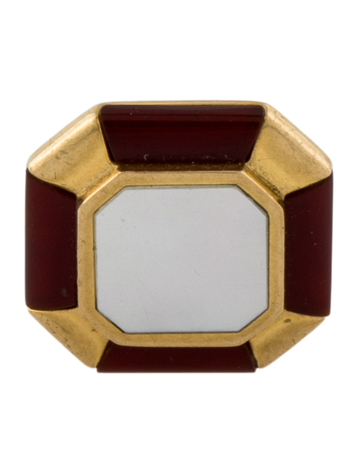 Tiffany & Co. 18K Mother of Pearl & Carnelian Single Cufflink