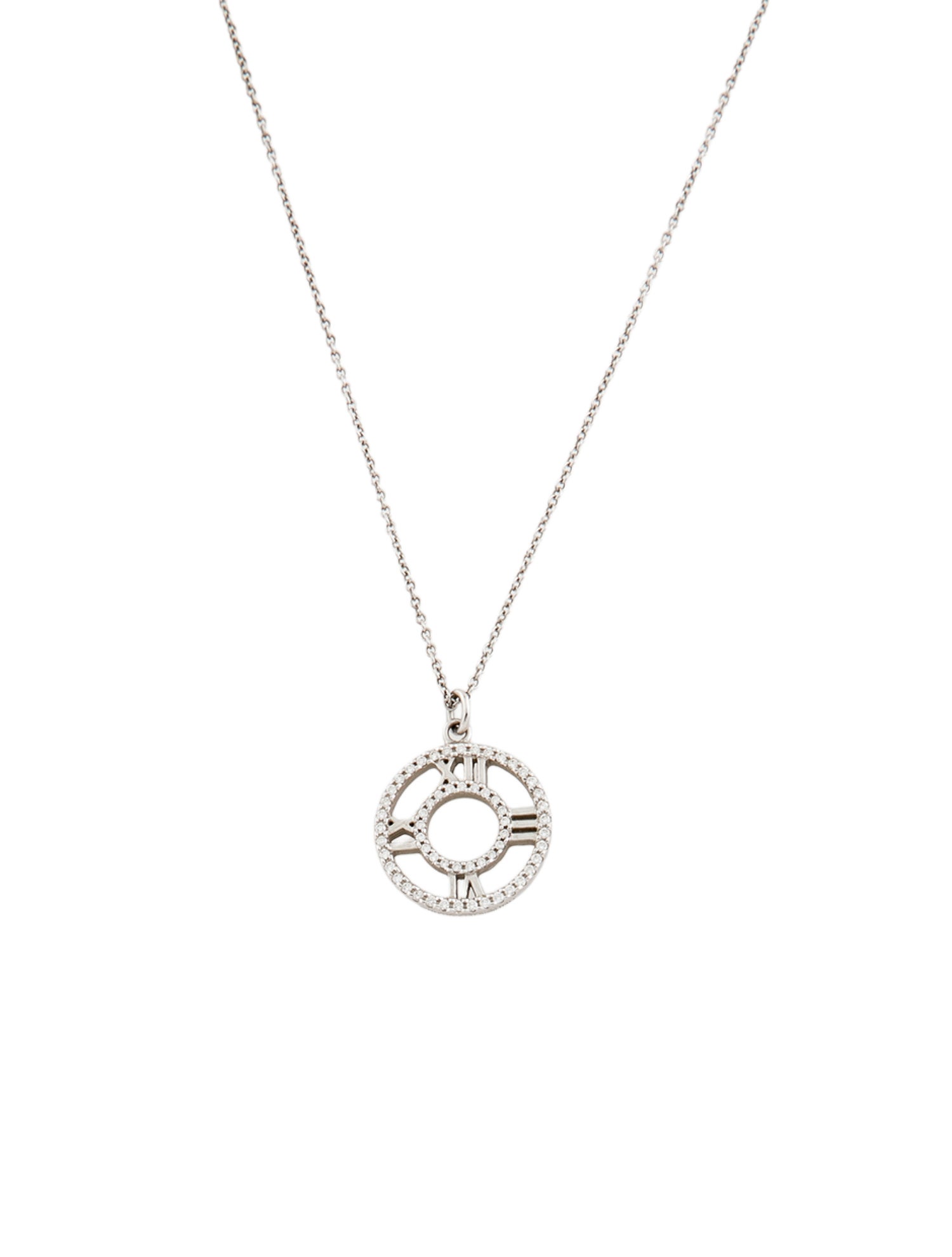 Tiffany & Co. 18K Diamond Atlas Pendant Necklace